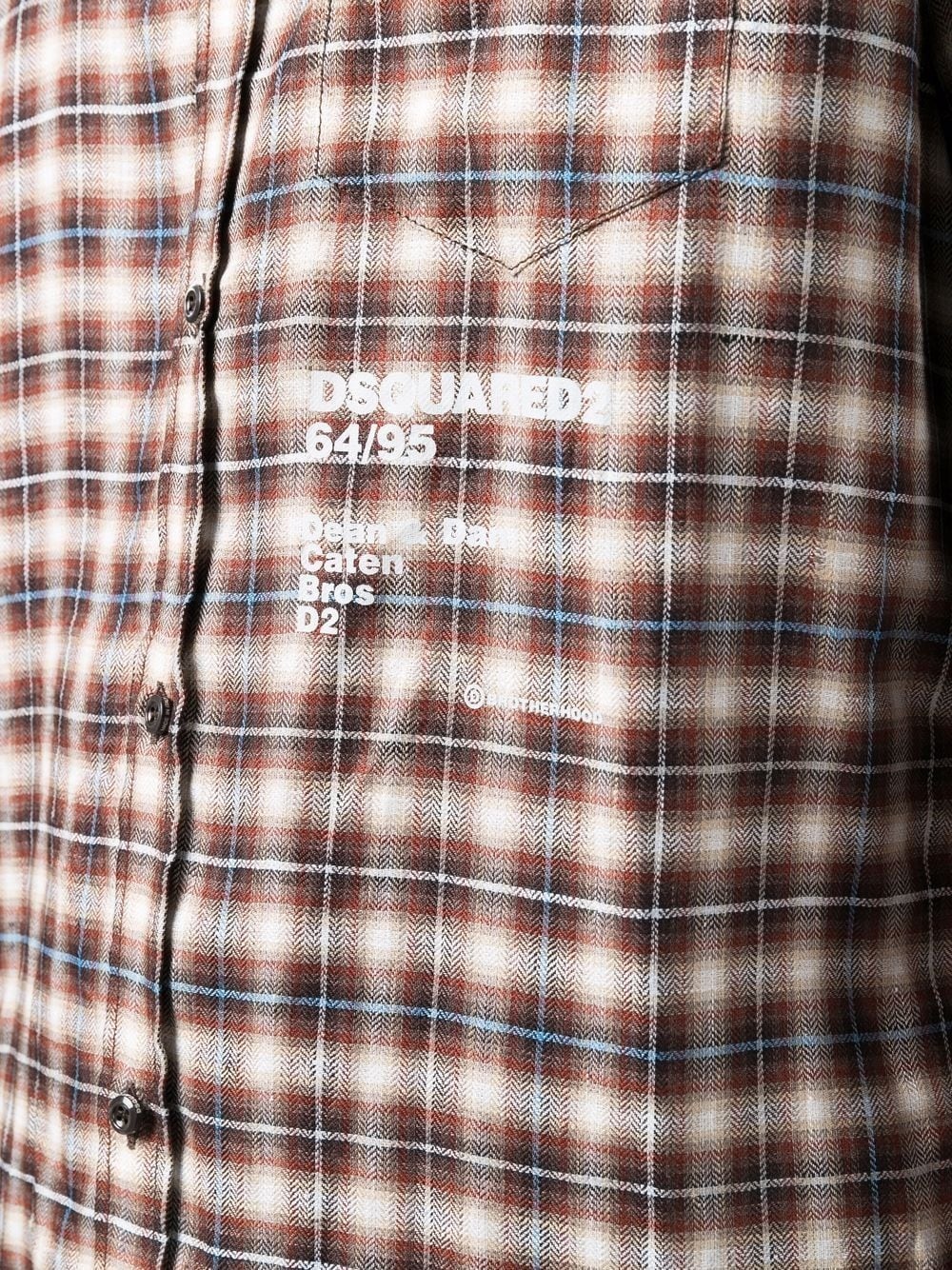 logo-print checked shirt - 5