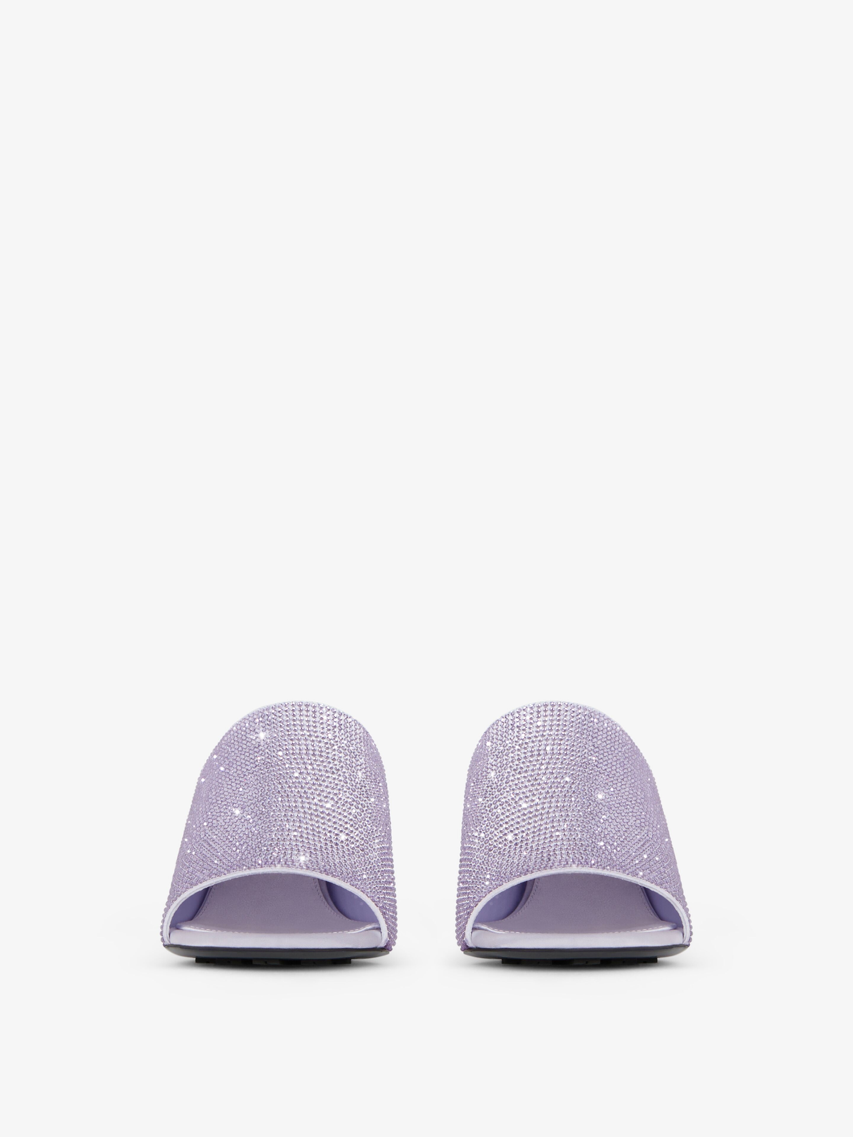 サンダル・ミュール GIVENCHY Givenchy G Cube mules in satin with strass Givenchy G CUBE MULES IN SATIN WITH STRASS | REVERSIBLE