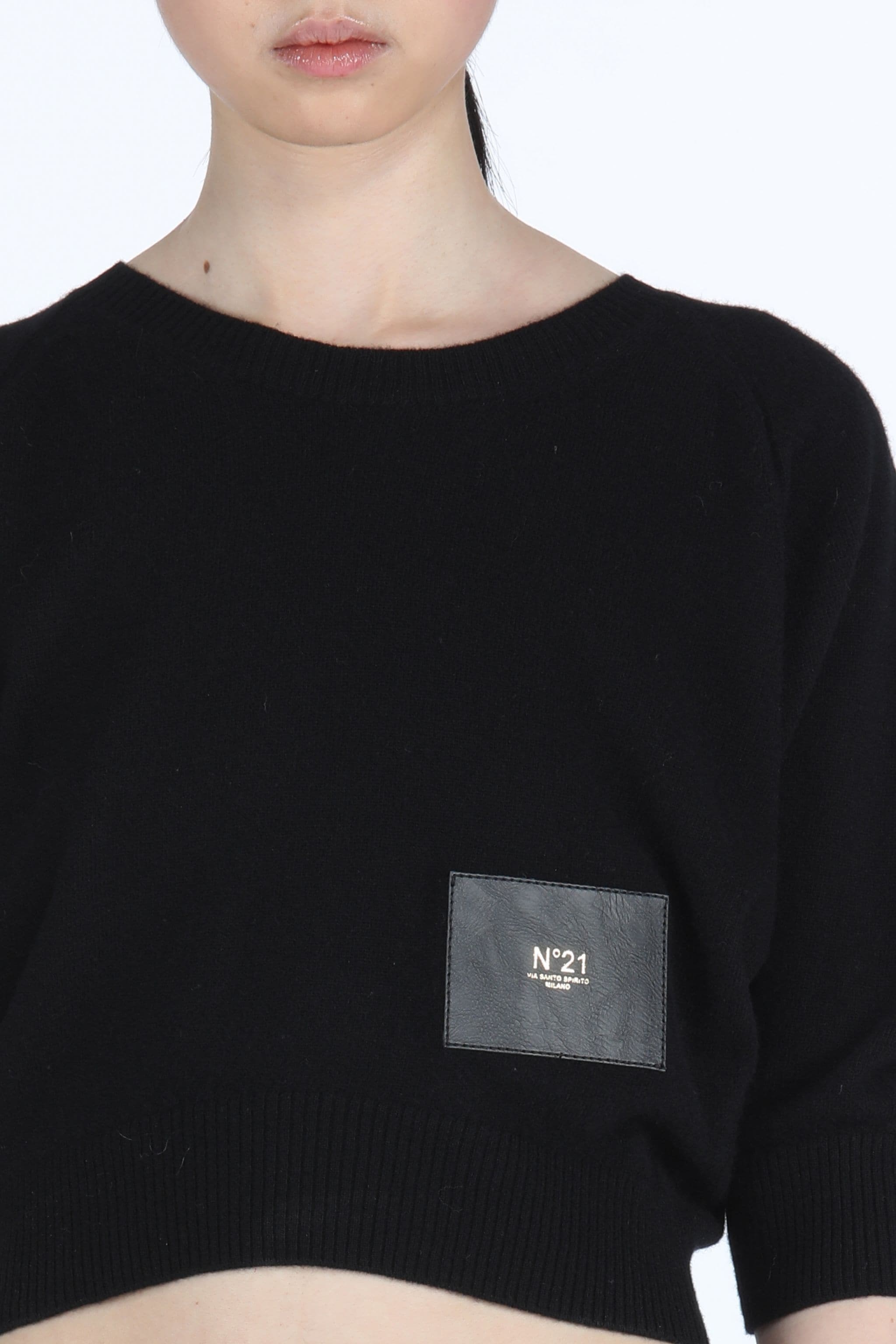 LOGO-PATCH CROPPED SWEATER - 5