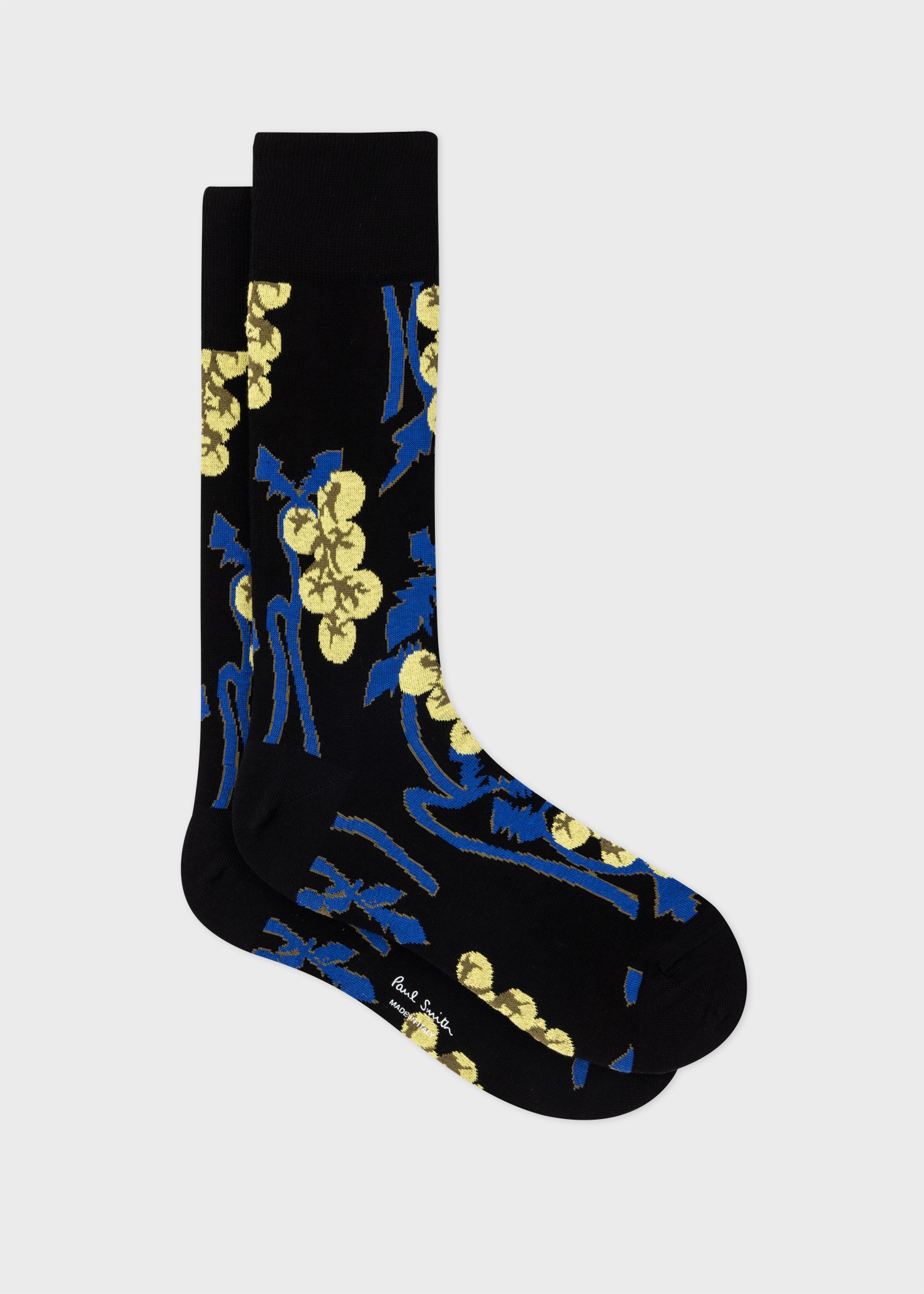Black 'Tomato Vine' Cotton Socks - 1