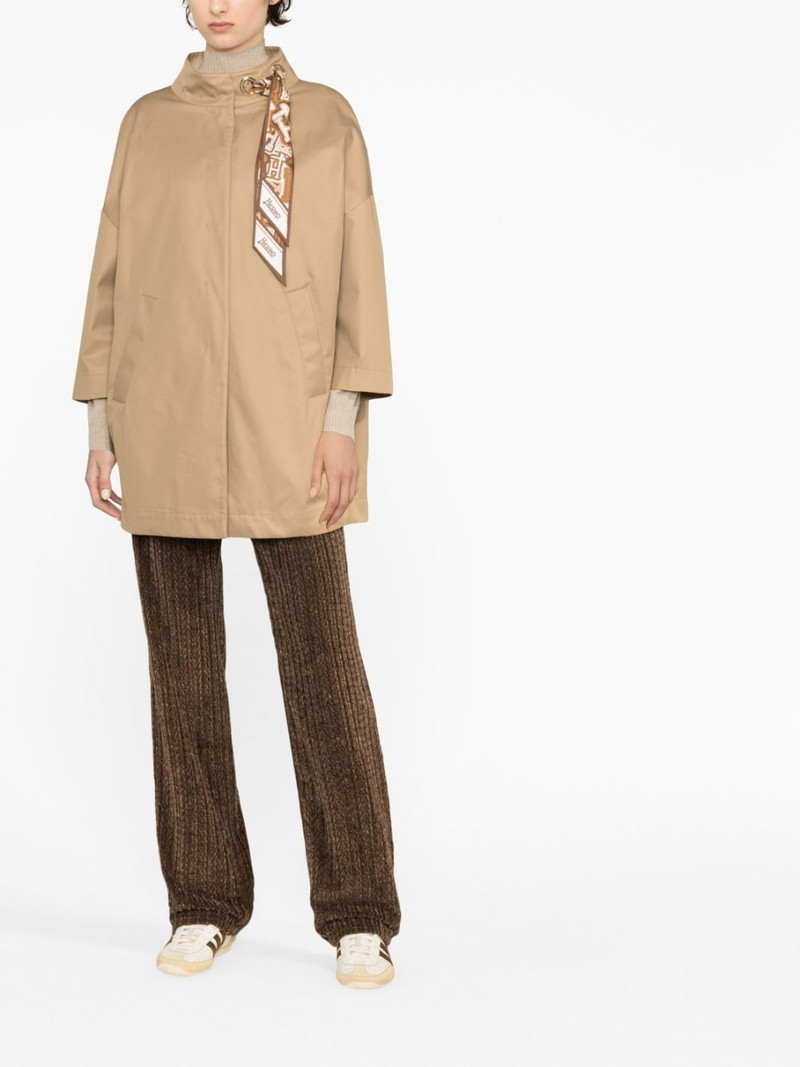Herno scarf-embellished parka coat outlook