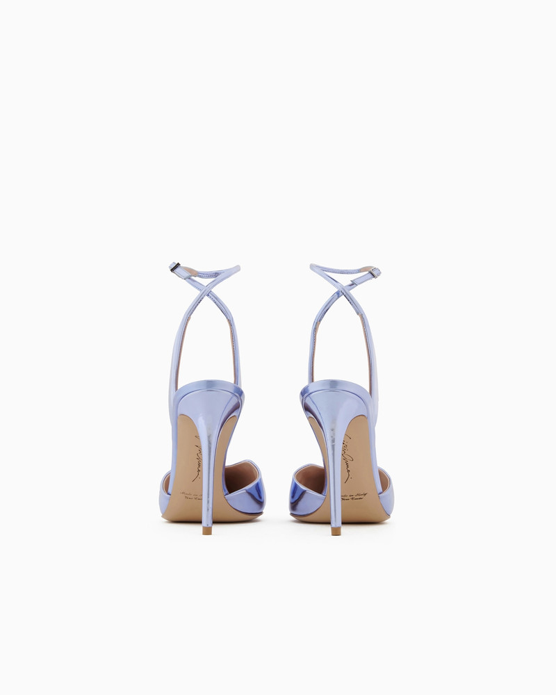 GIORGIO ARMANI Lamé leather court shoes outlook