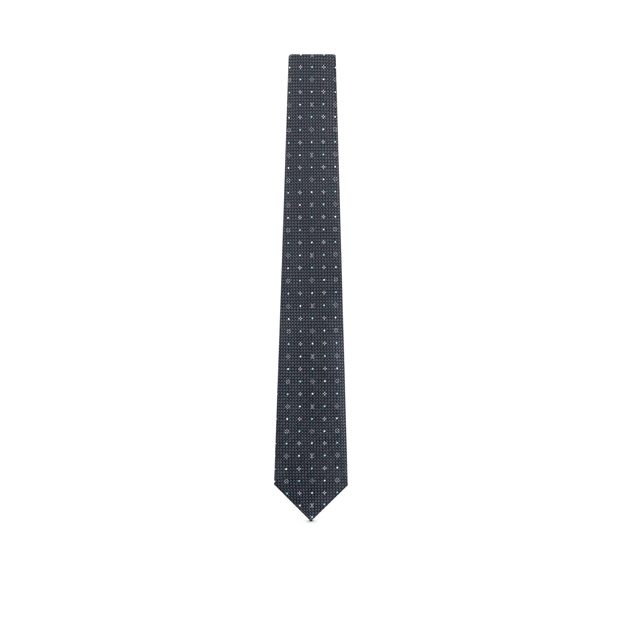 Monogram Textured Dots Tie - 1