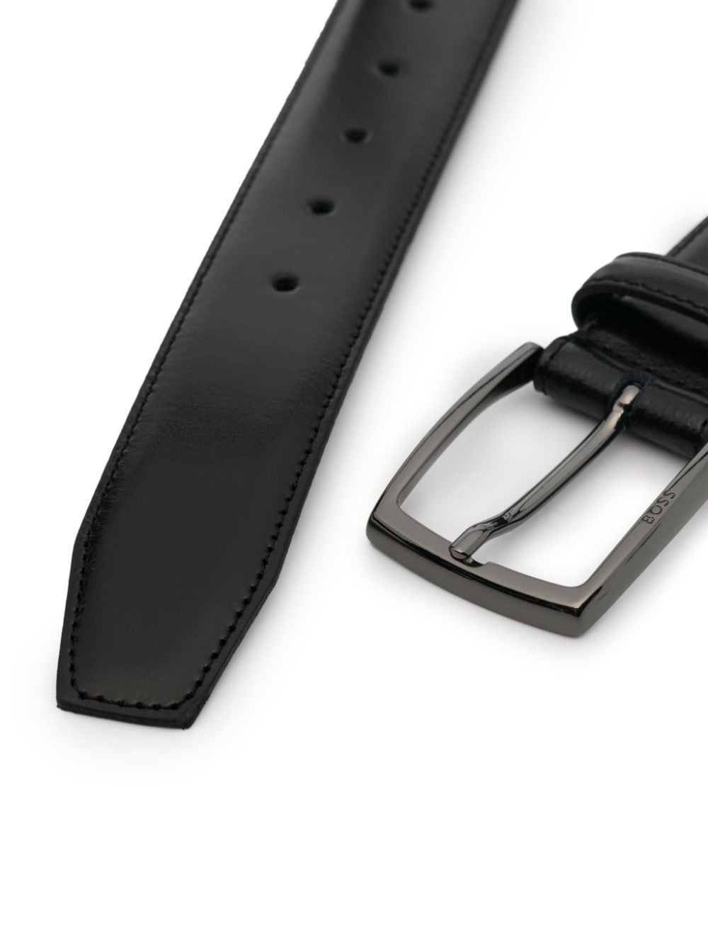 buckle-fastening leather belt - 2