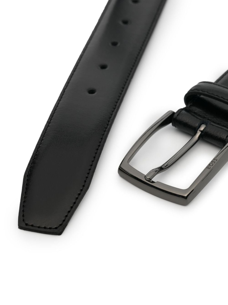 BOSS buckle-fastening leather belt outlook