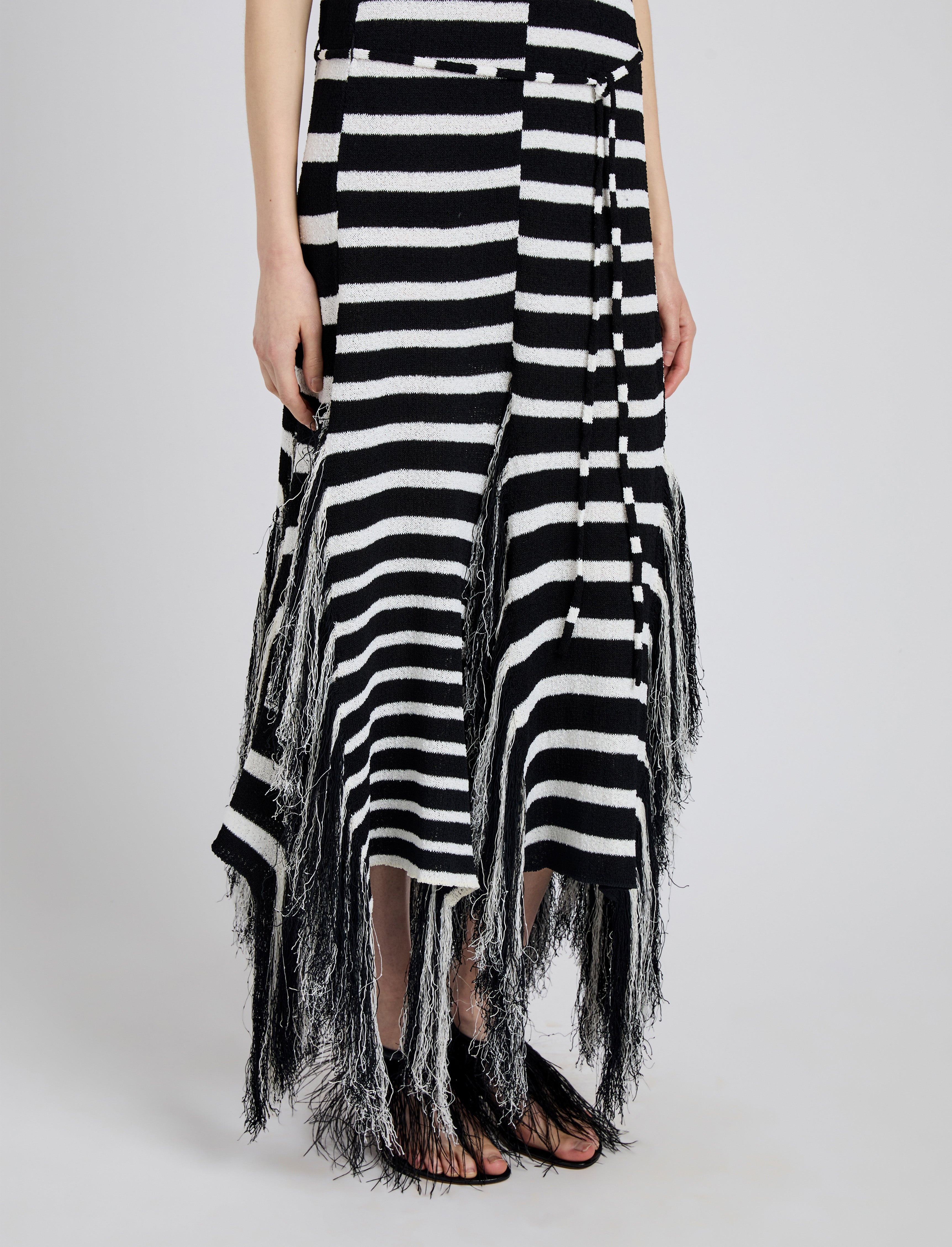 Yves Dress in Stripe Fringed Knit - 5