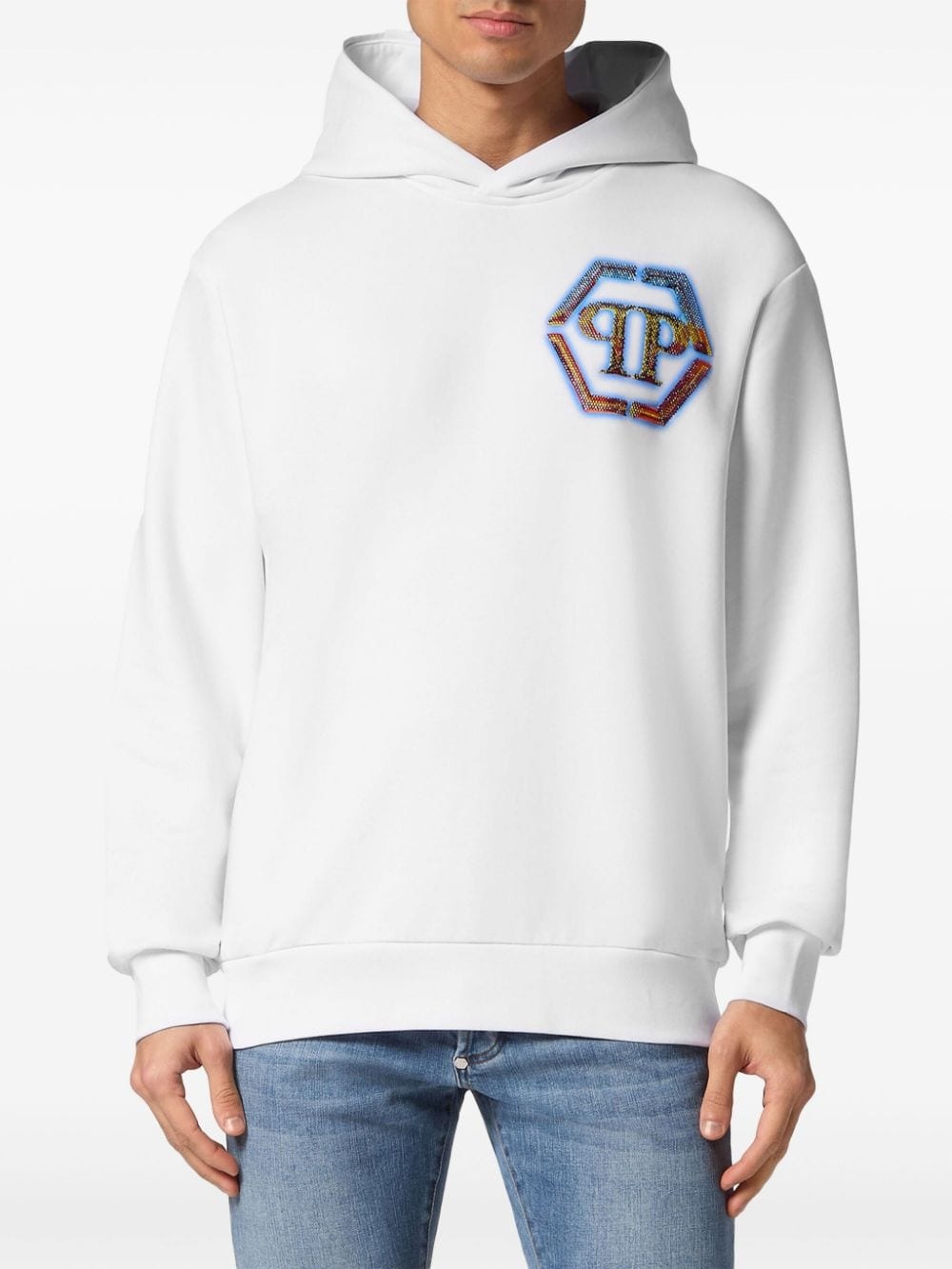 embellished logo-print hoodie - 2