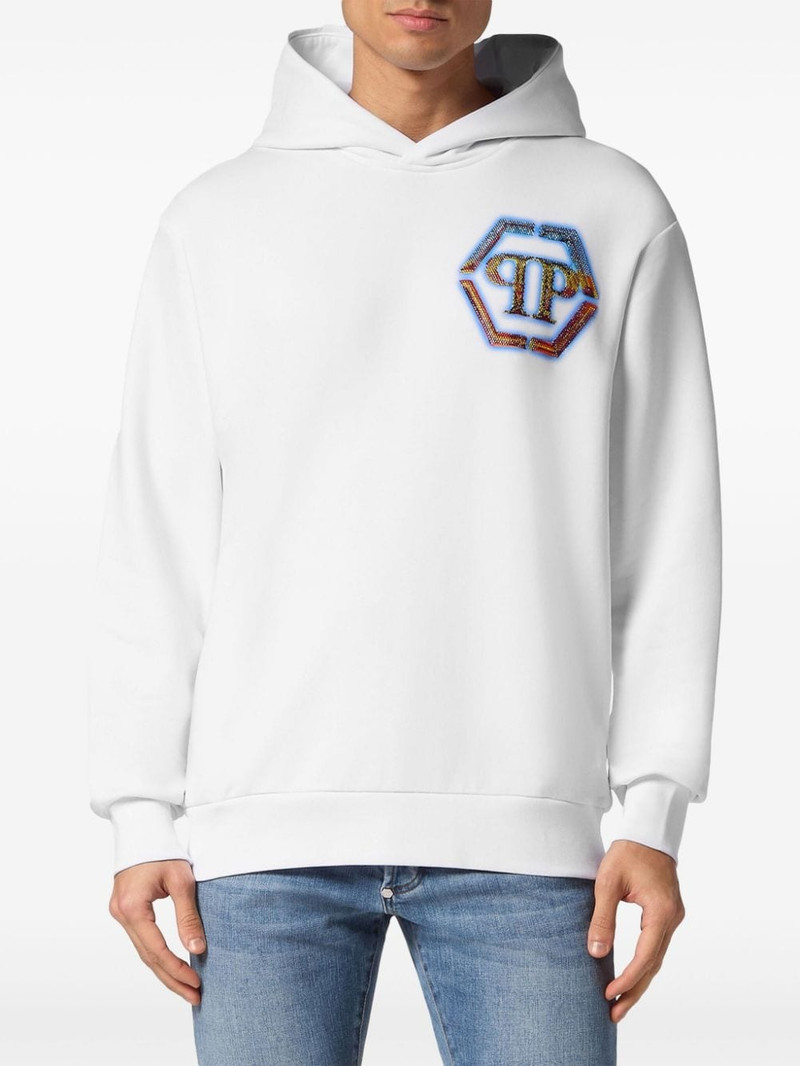 PHILIPP PLEIN embellished logo-print hoodie outlook
