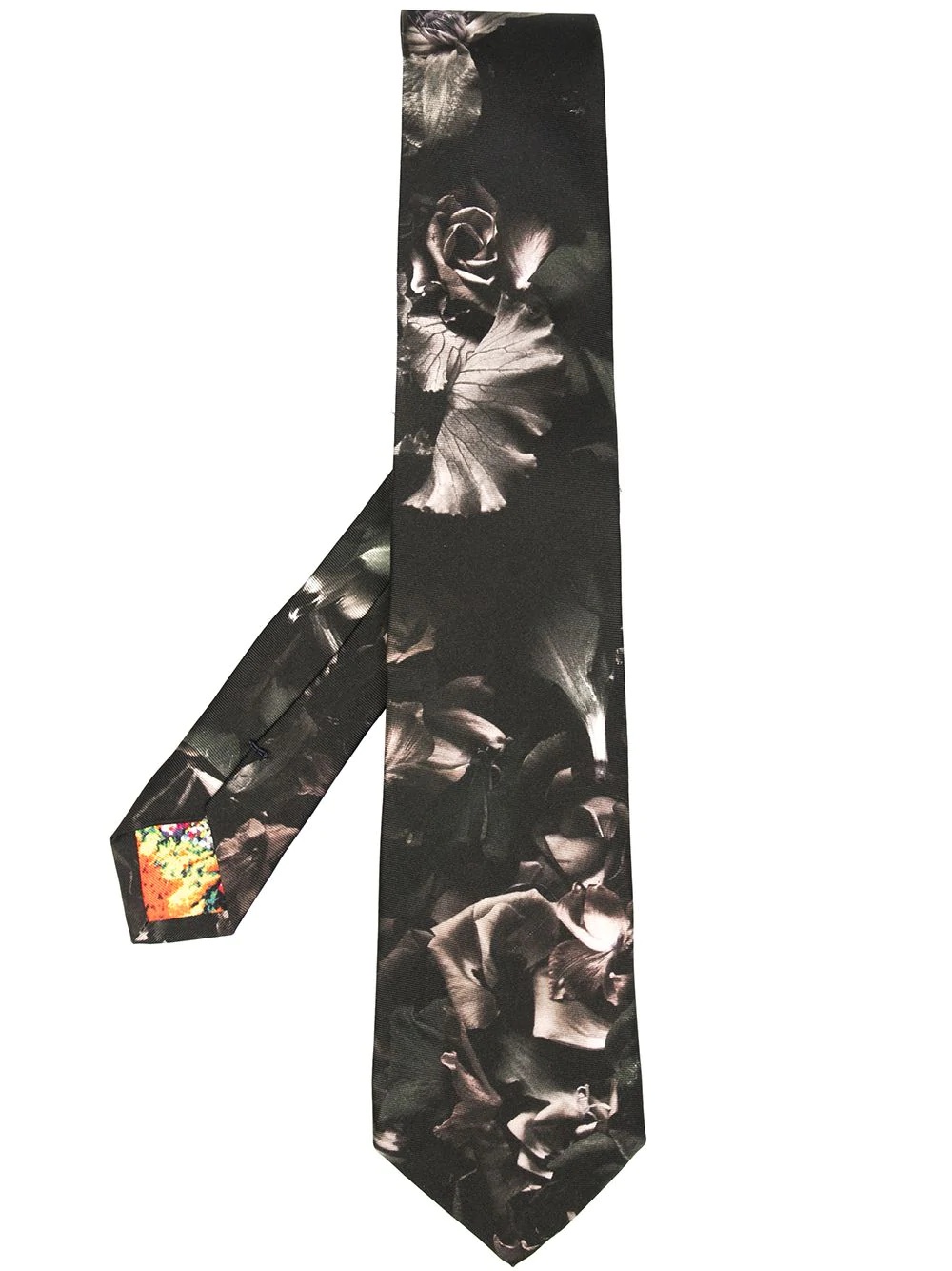 floral print silk tie - 1