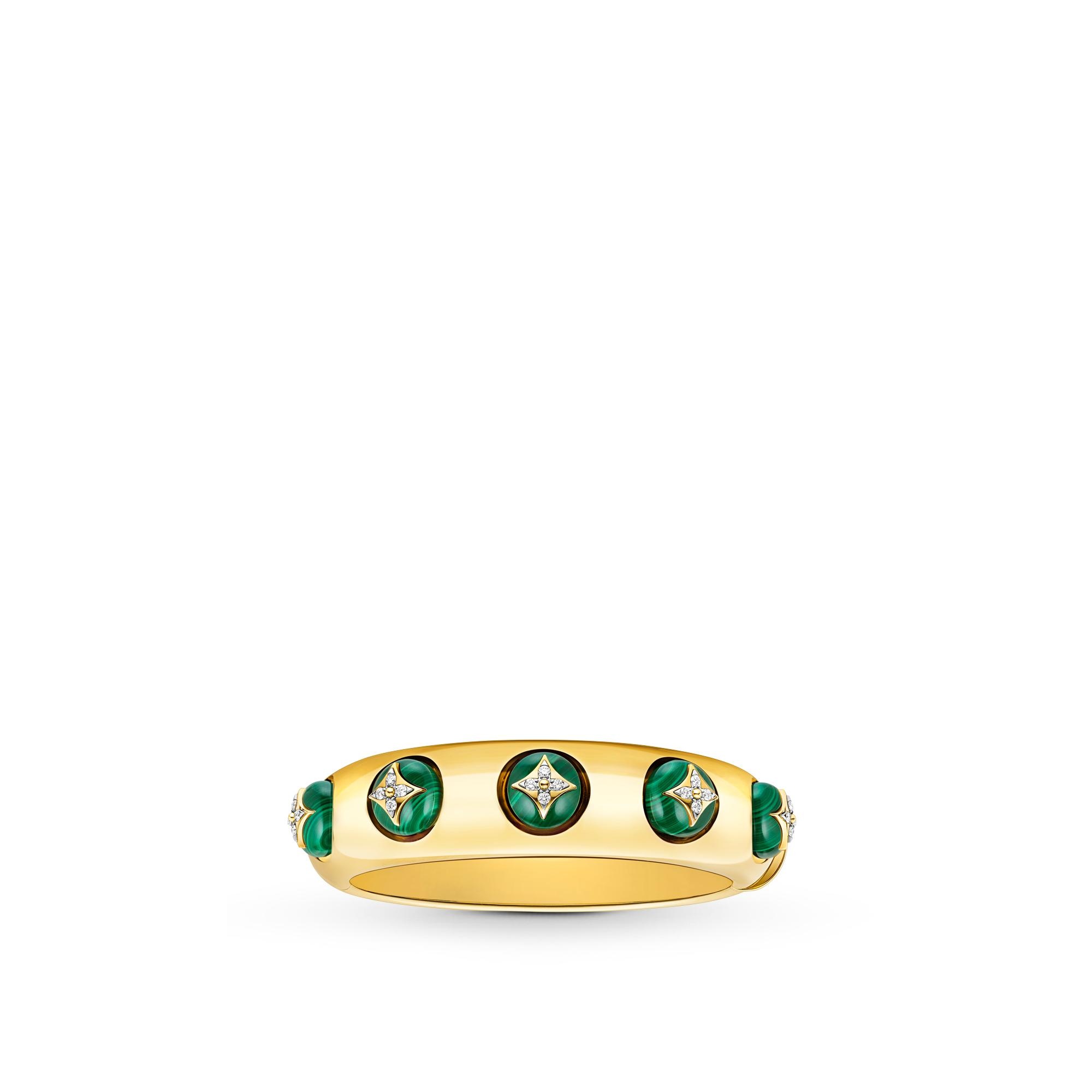 B Blossom Cuff, Yellow Gold, White Gold, Malachite And Diamonds - 5