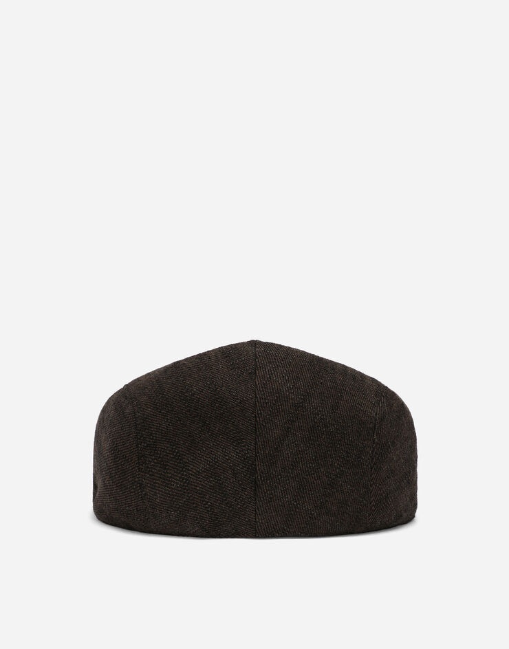 Micro-patterned cotton gabardine flat cap - 2