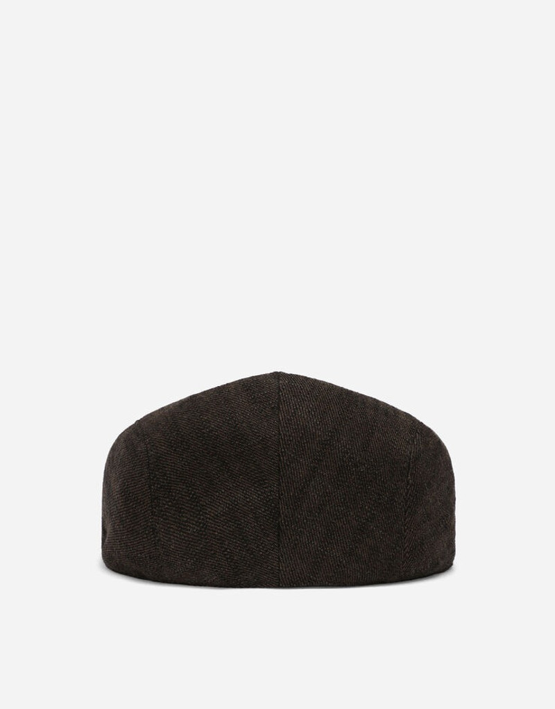 Dolce & Gabbana Micro-patterned cotton gabardine flat cap outlook