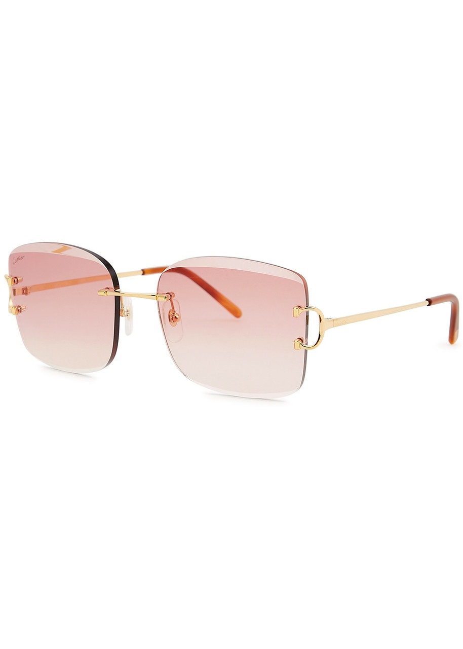 Cartier Signature C De Cartier Rimless Square-frame Sunglasses - 6