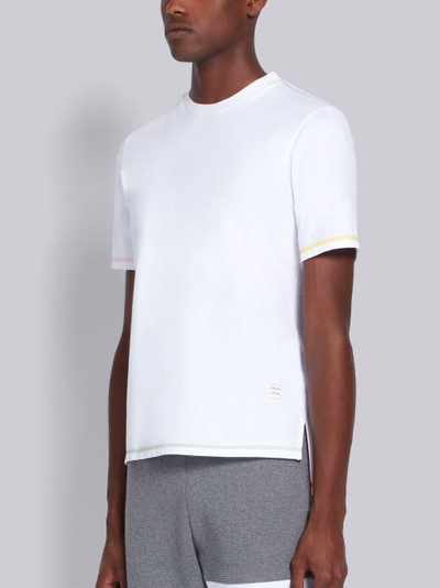 Thom Browne White Jersey Side Slit Tee outlook