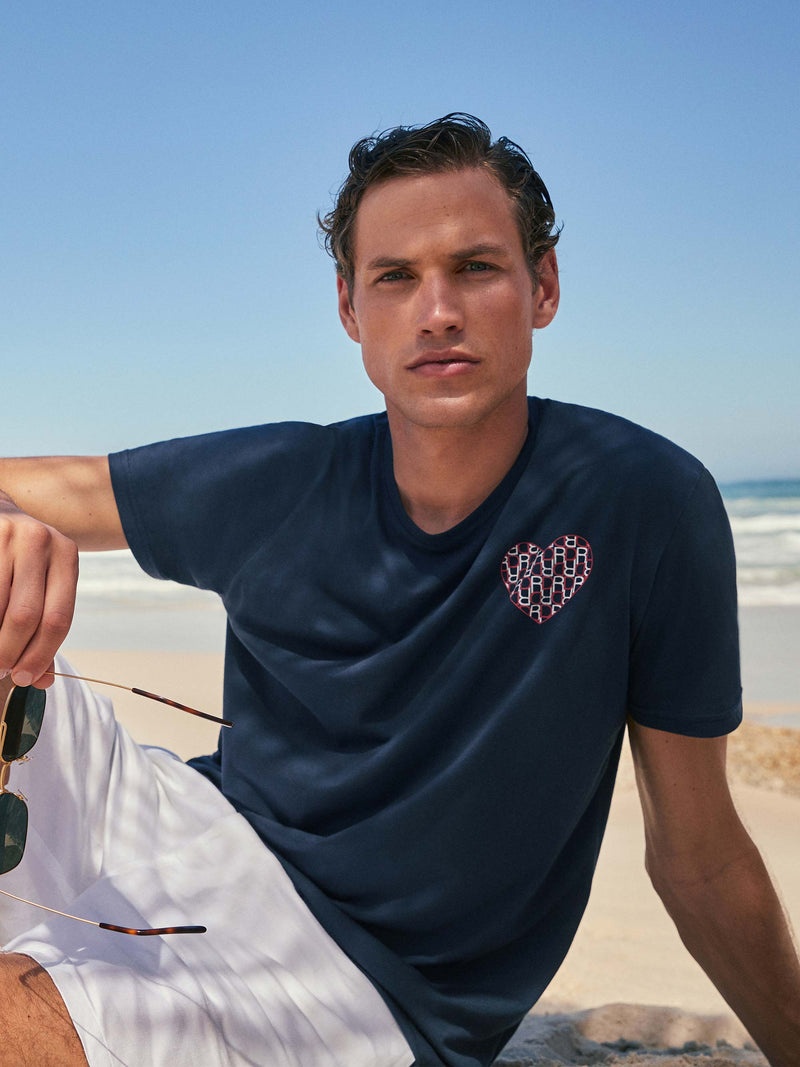 Men's T-Shirt Ripley 15 Pima Cotton Navy - 3