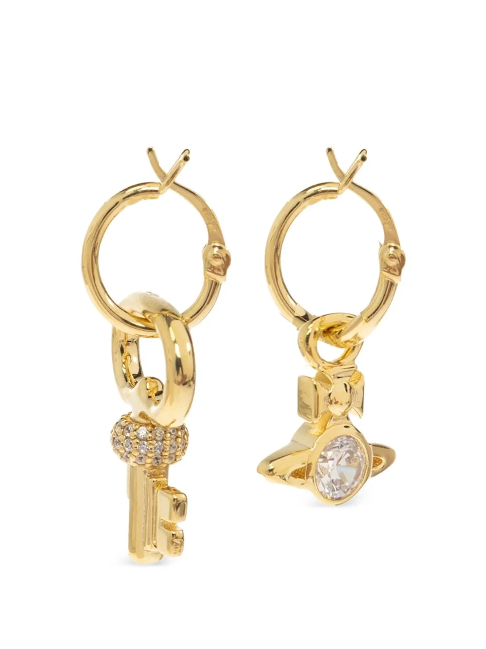 Baya asymmetric-charm earrings - 1