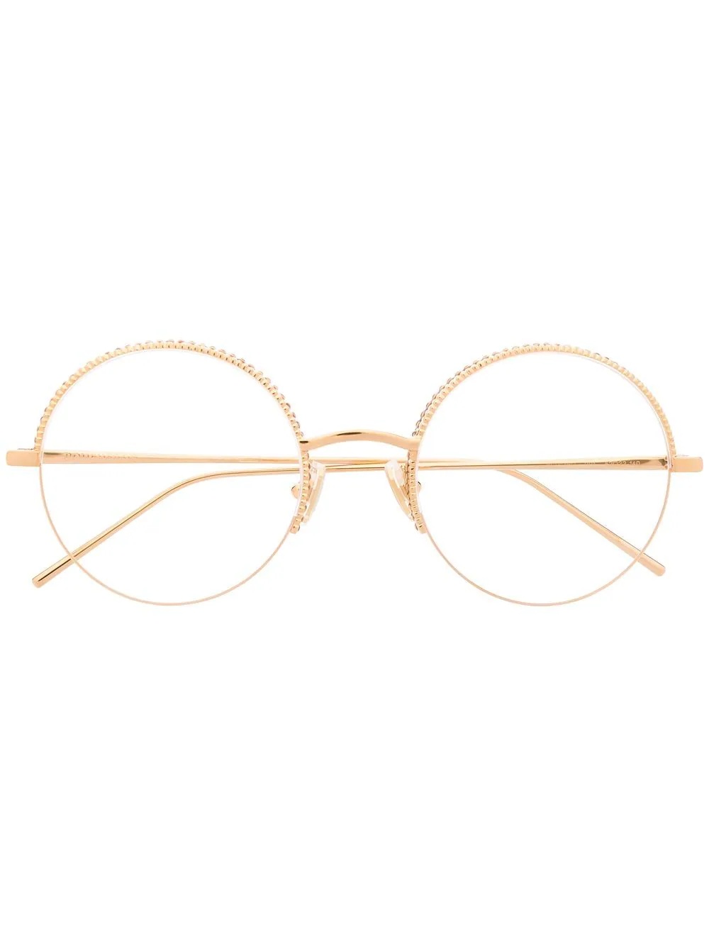 round-frame gold-tone glasses - 1