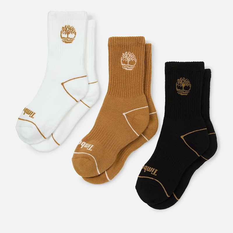 Kids' Bowden 3-Pack Tree Logo Full-Cushion Crew Sock 1