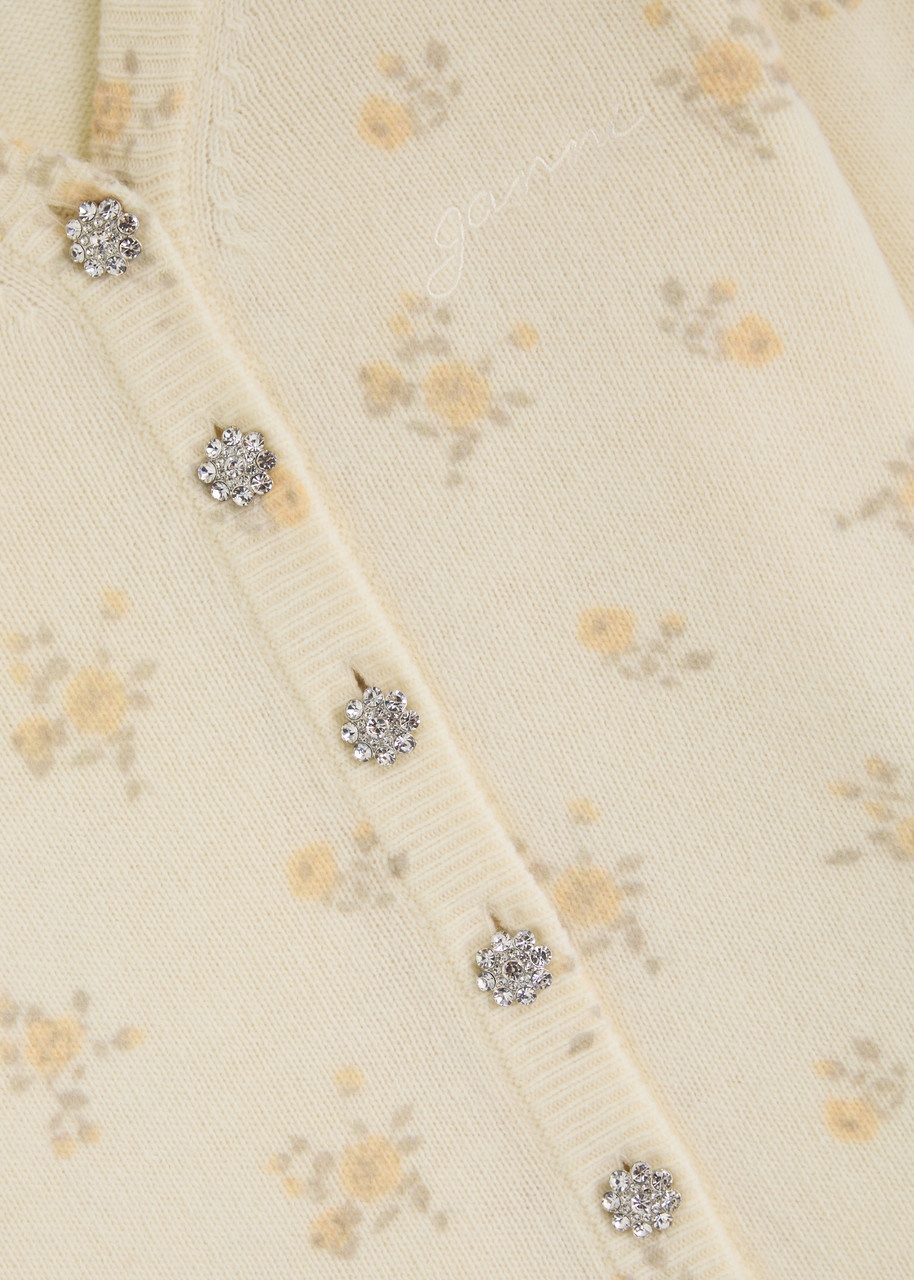 Ganni Floral-printed Wool-blend Cardigan - 5