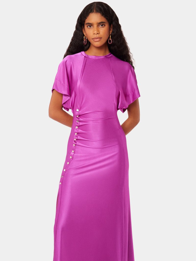 FUSHIA LONG DRAPED DRESS 3