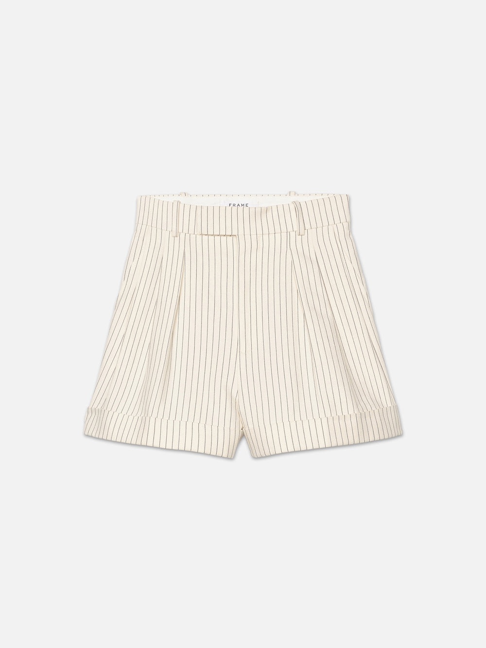 Pleated Wide Cuff Short in Cream Multi - 1