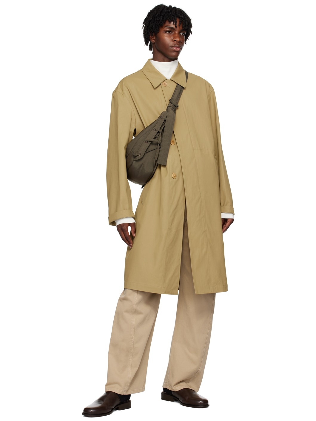 【関税込み】LEMAIRE SSENSE限定 タン コート Lemaire SSENSE Exclusive Tan Spread Collar Coat | REVERSIBLE