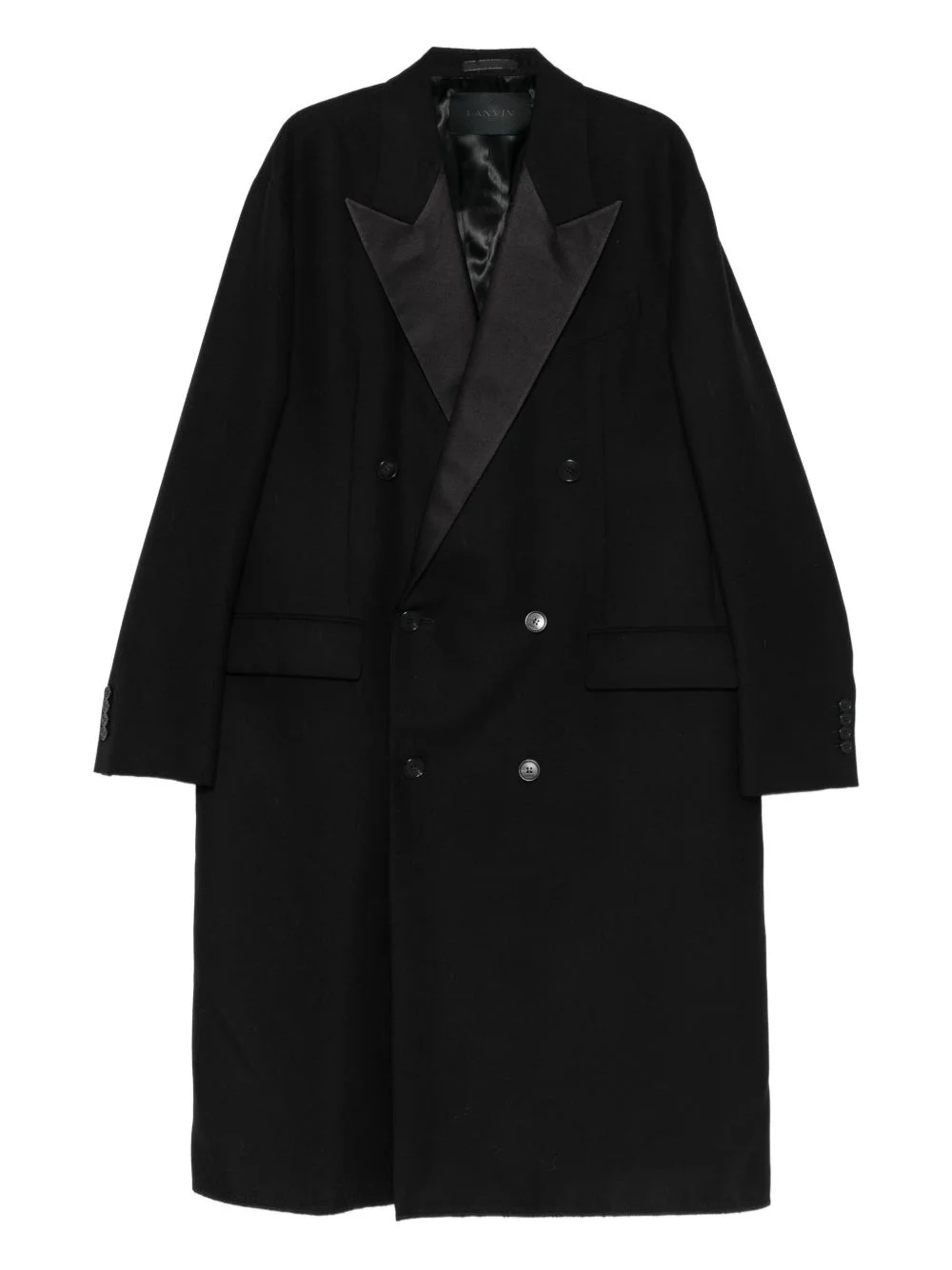 satin lapel coat - 1