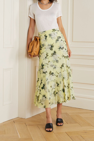 Erdem Shea floral-print silk-chiffon midi skirt outlook