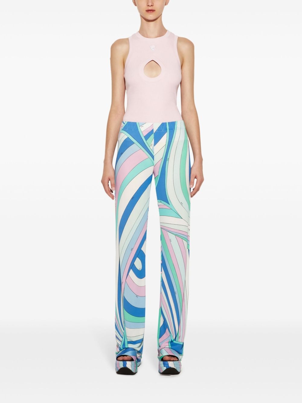 Iride-Print flared trousers - 2