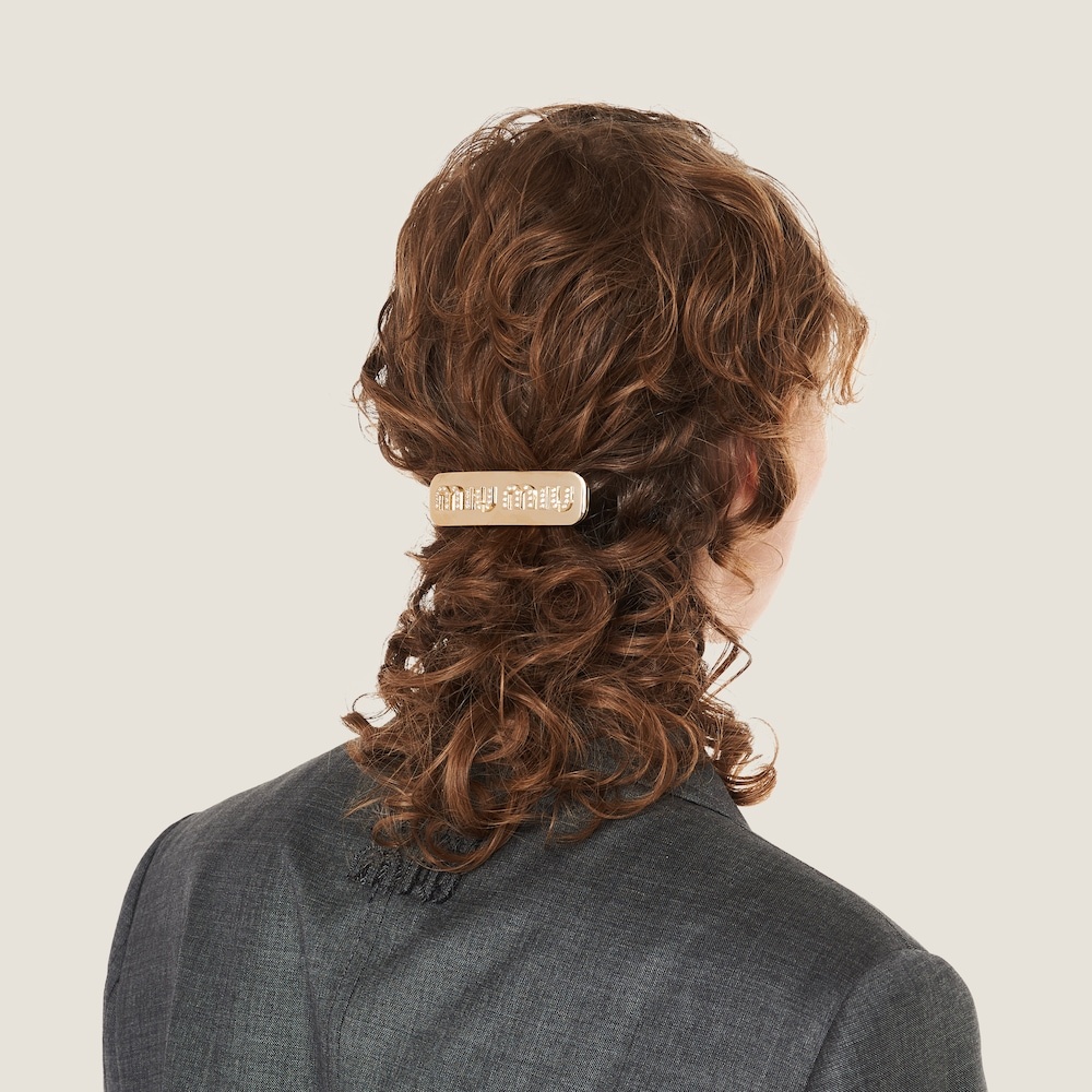 Plexiglas and metal hair clip - 1