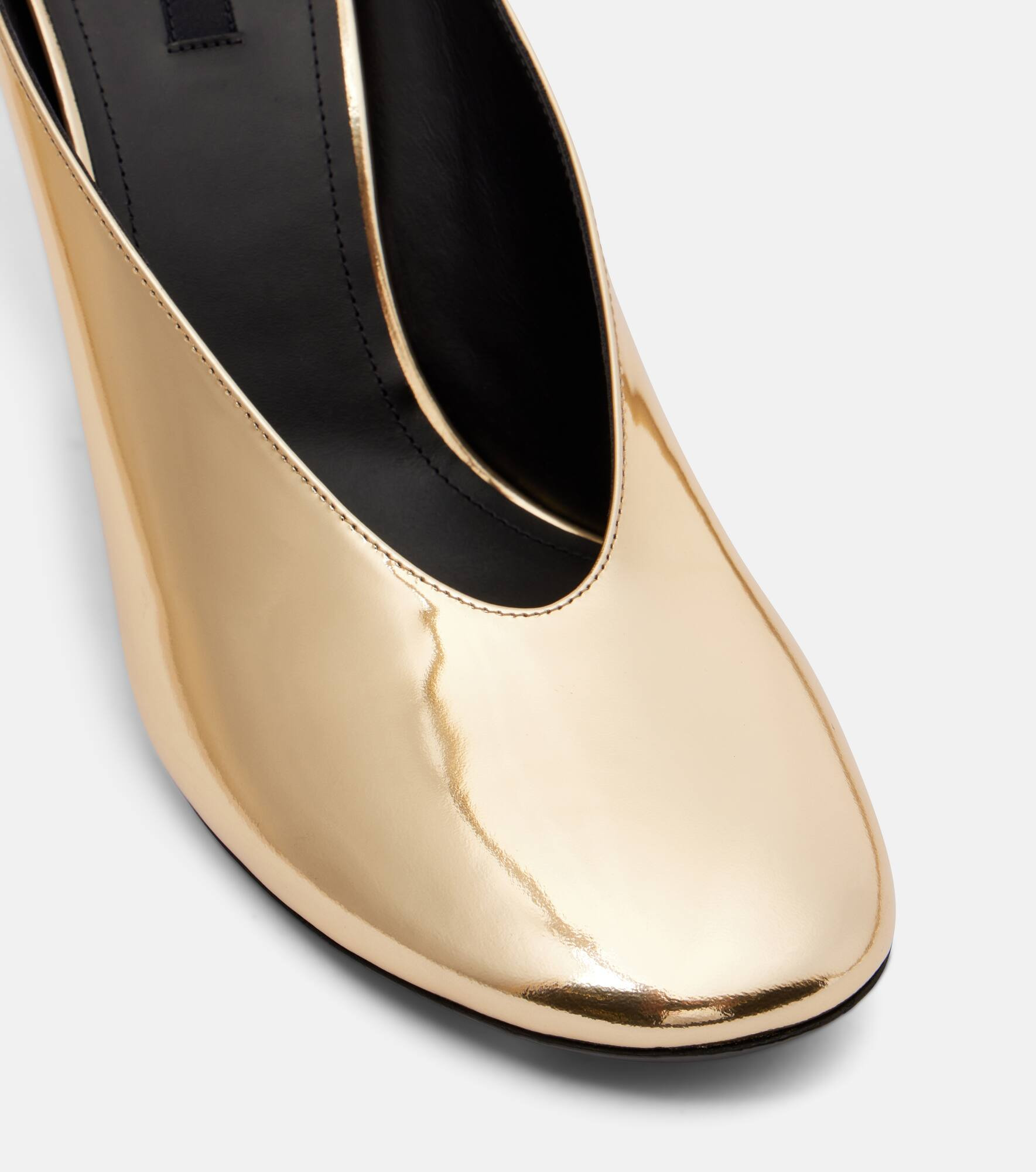 Sculpted 95 mirrored leather mules - 5