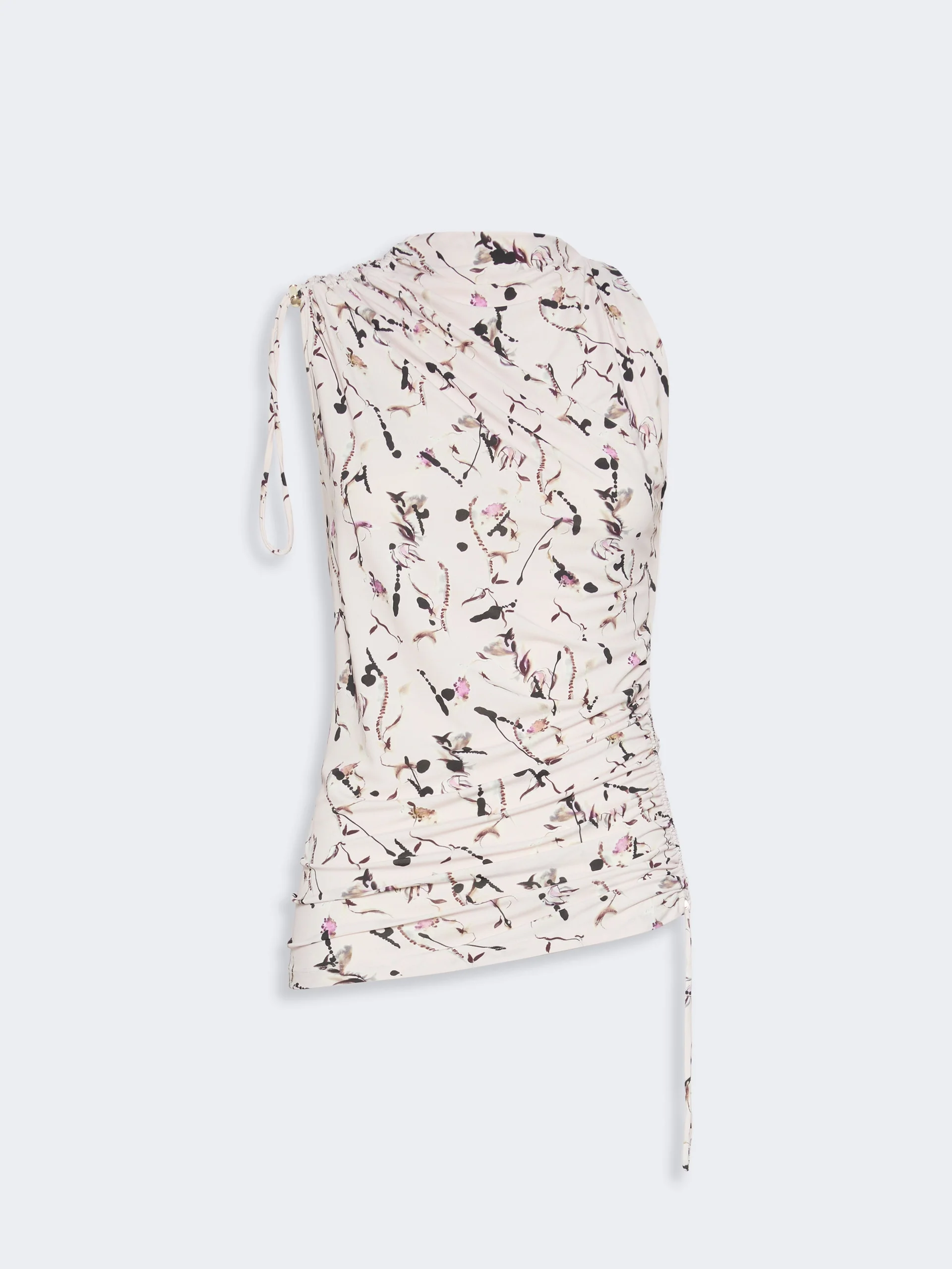 DISCHI Draped viscose jersey asymmetrical top - ANTIQUE ROSE - 1