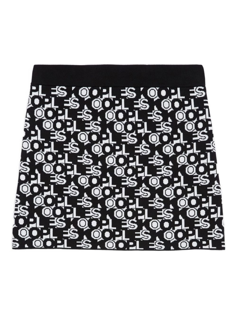 logo-pattern knitted mini skirt 1