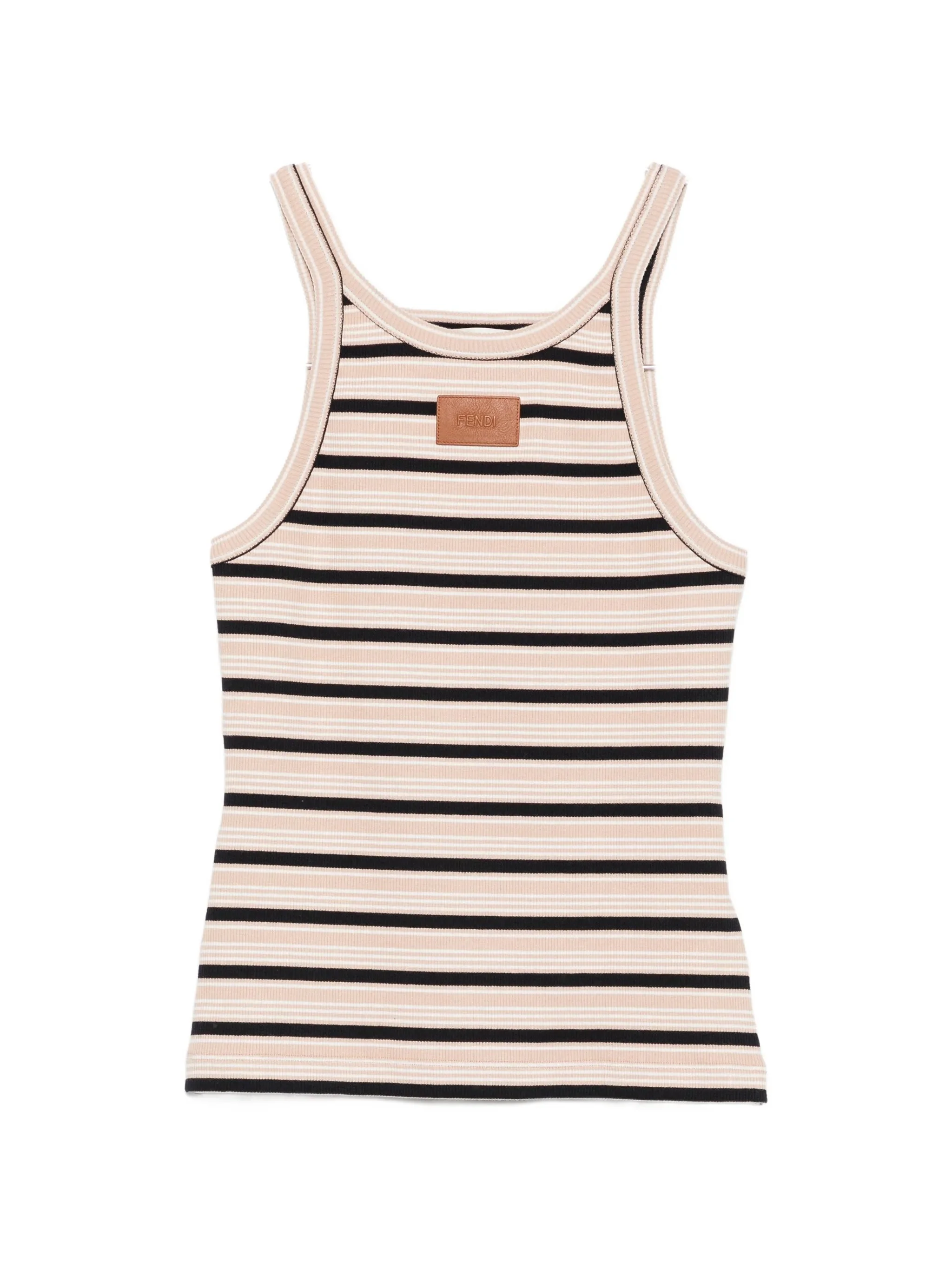 Fendi Striped Ribbed-knit Tank Top - 1