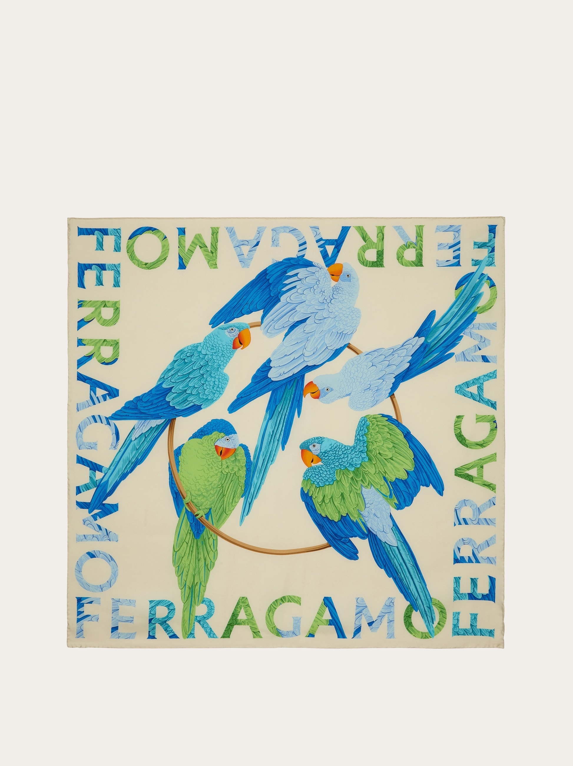 Parrot print silk foulard - 1