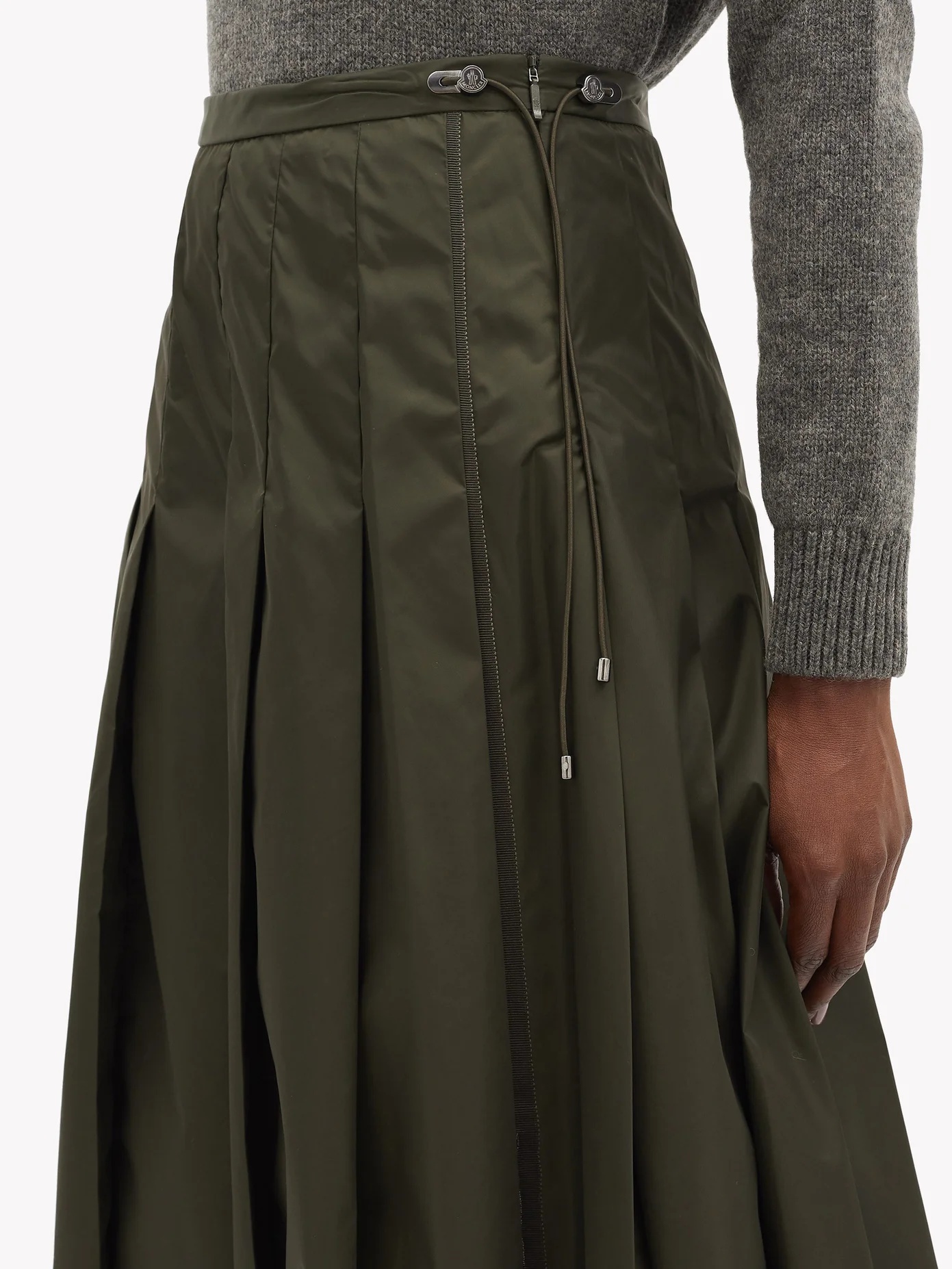 Pleated technical midi skirt - 3