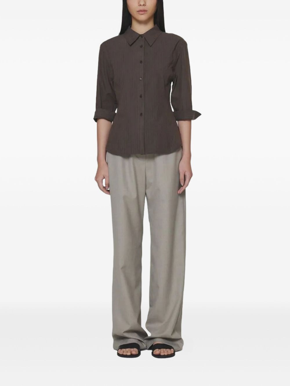 pinstripe-pattern shirt - 2