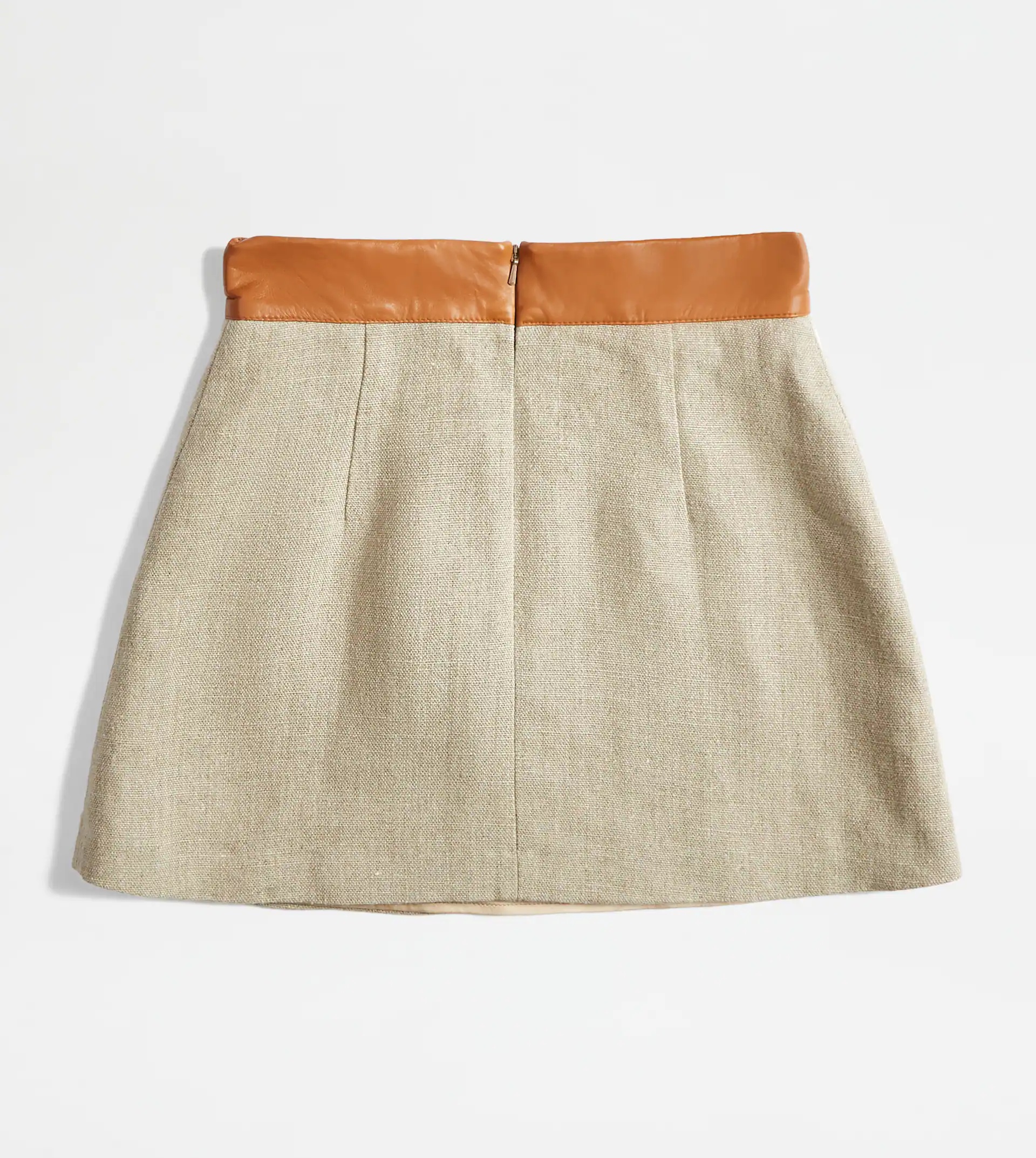 MINISKIRT IN LINEN - BEIGE - 7