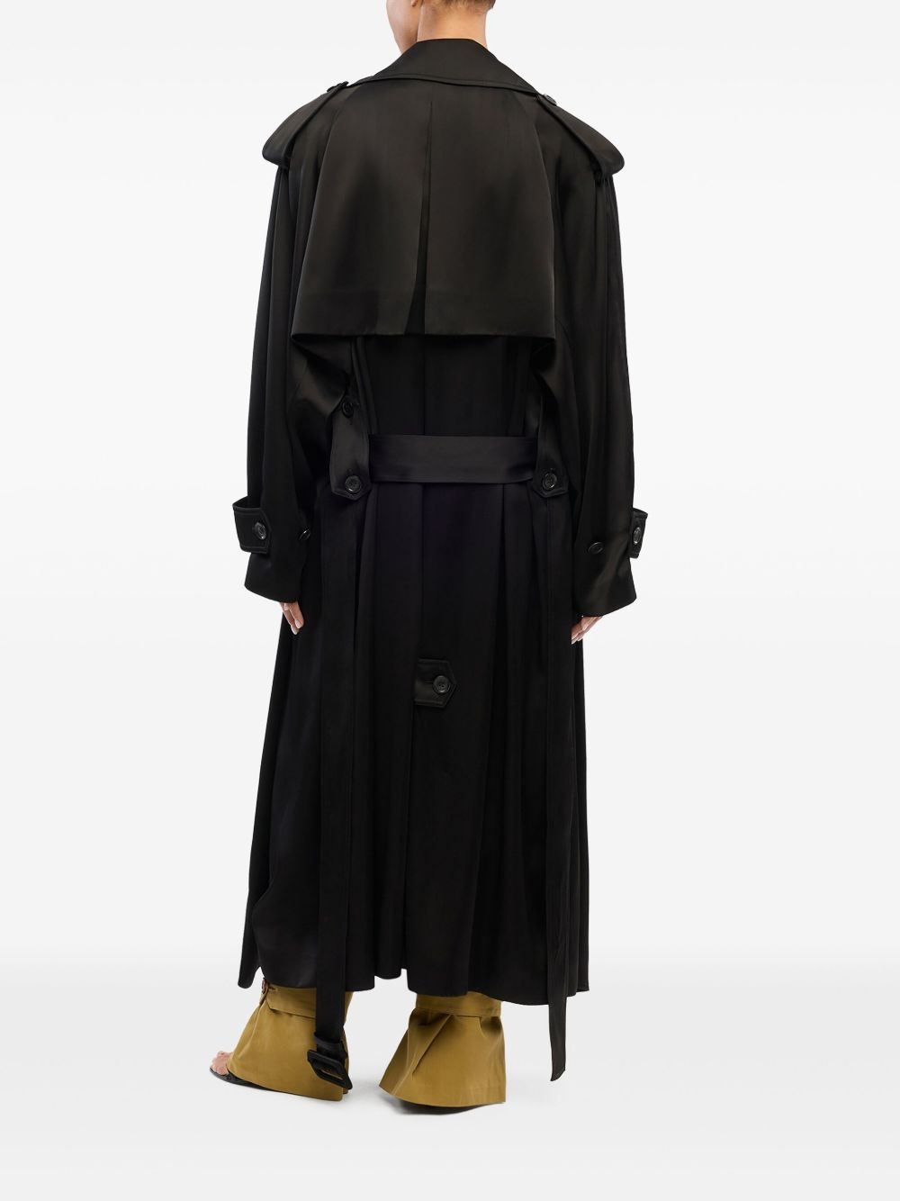 satin-finish trench coat - 4