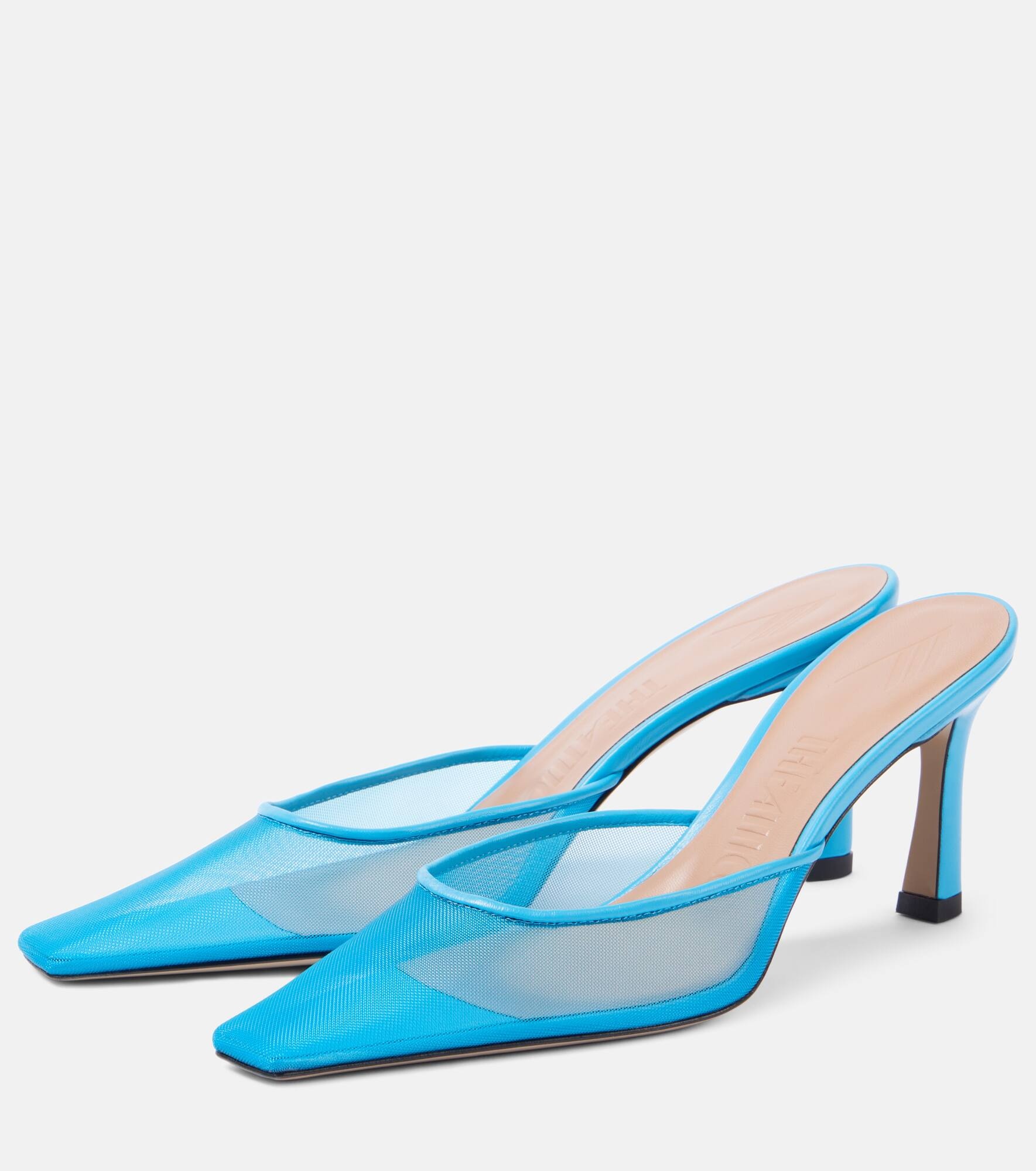 Juno leather-trimmed mesh mules - 4