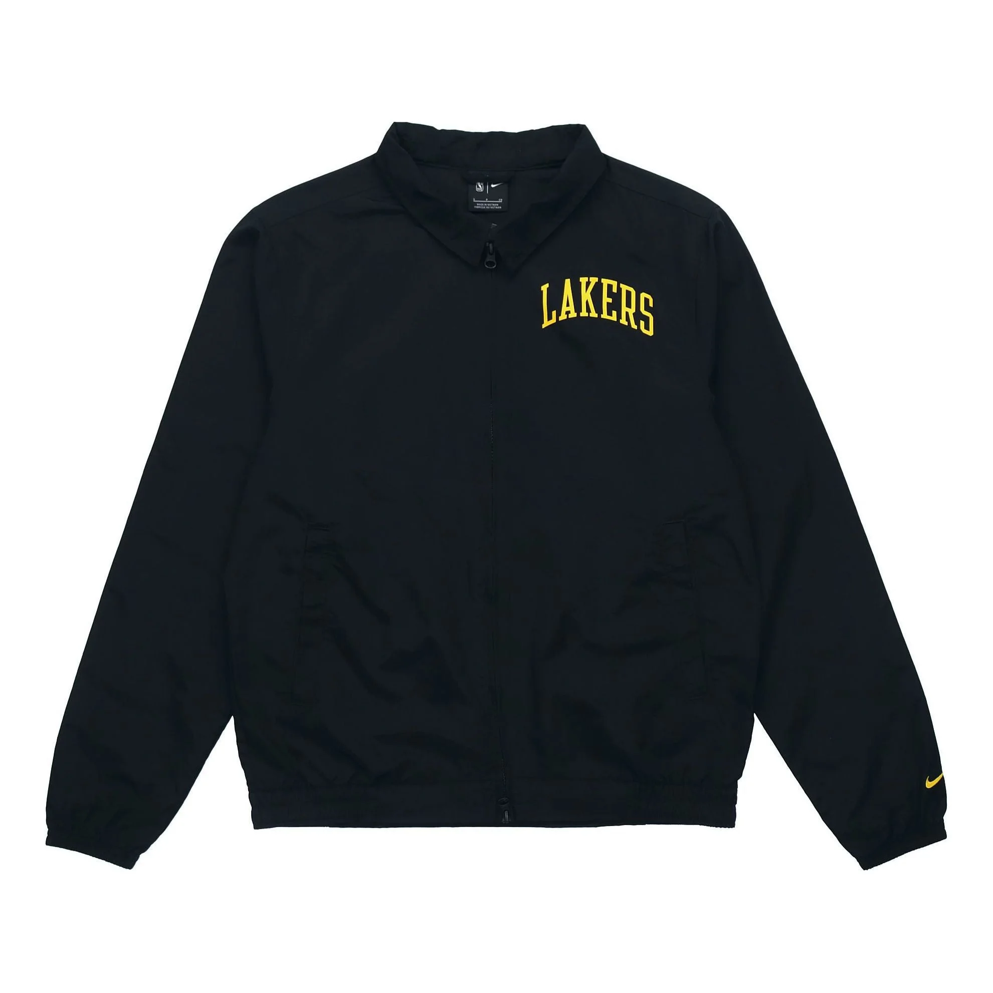 Nike Los Angeles Lakers NBA 경량 라펠 지퍼 긴 소매 로고 재킷 검정 CN0765-010 - 1