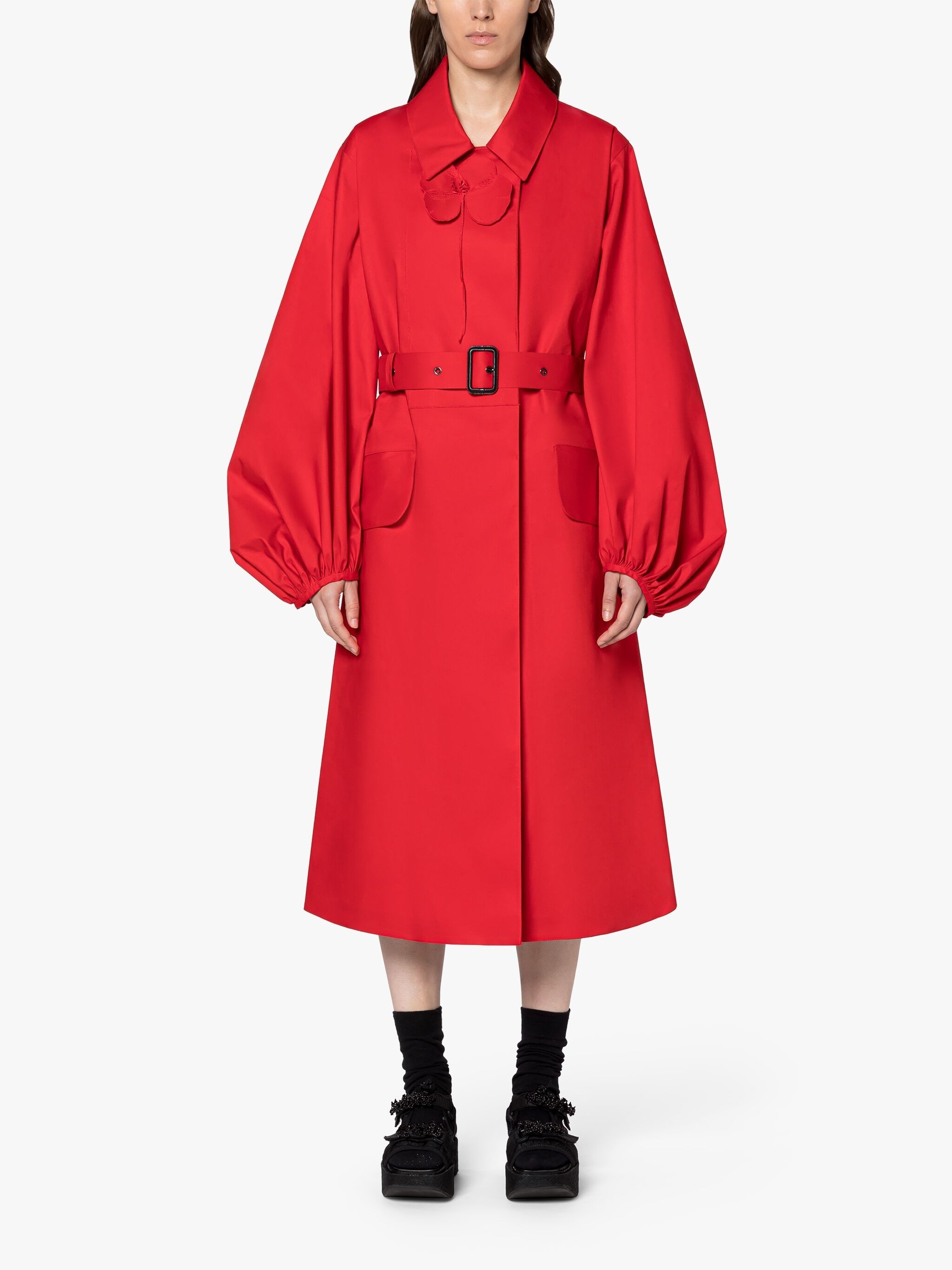 CECILIE BAHNSEN HELEN POPPY BONDED COTTON COAT - 3