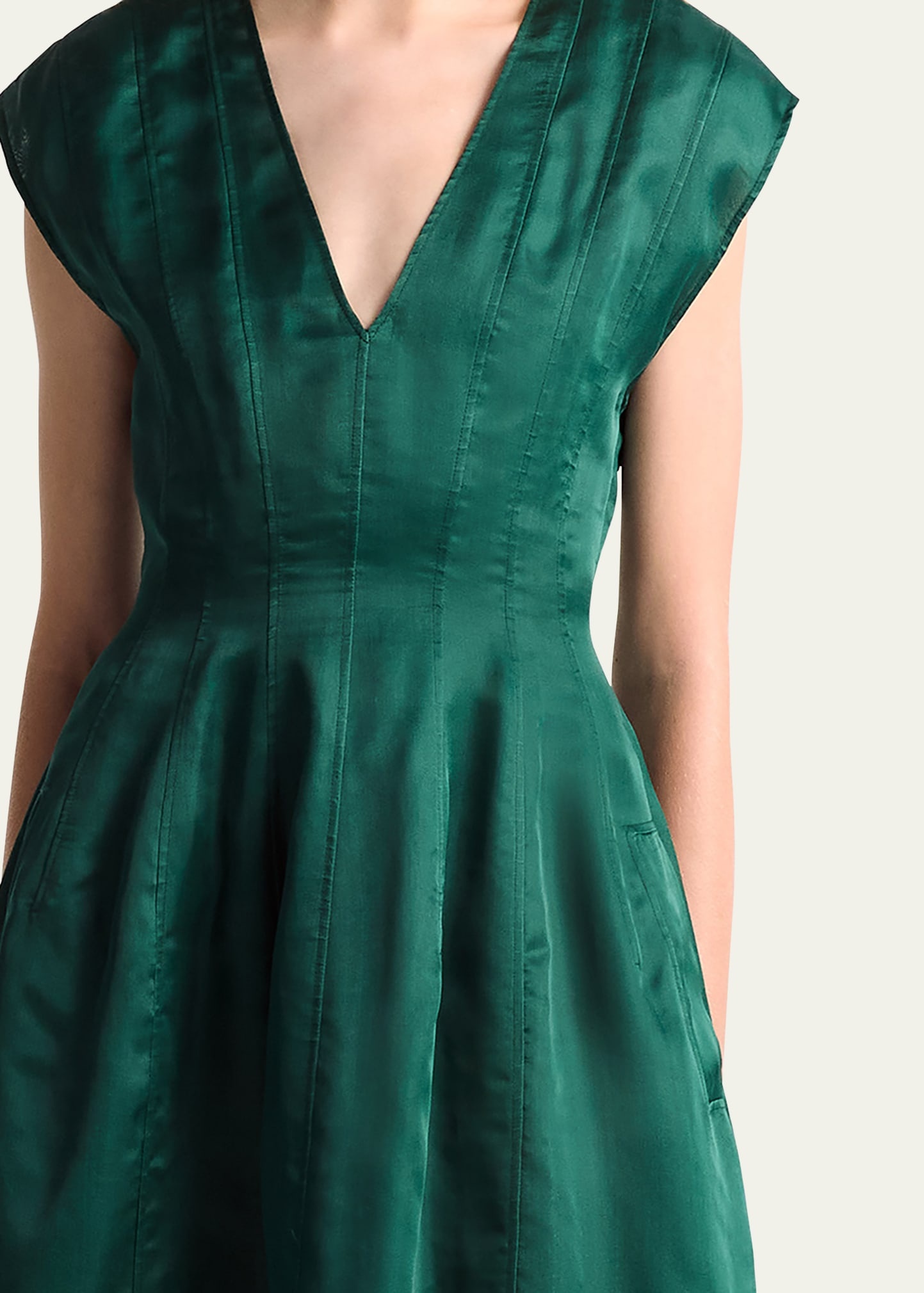 Bichette Paneled Cap-Sleeve Midi Dress - 5