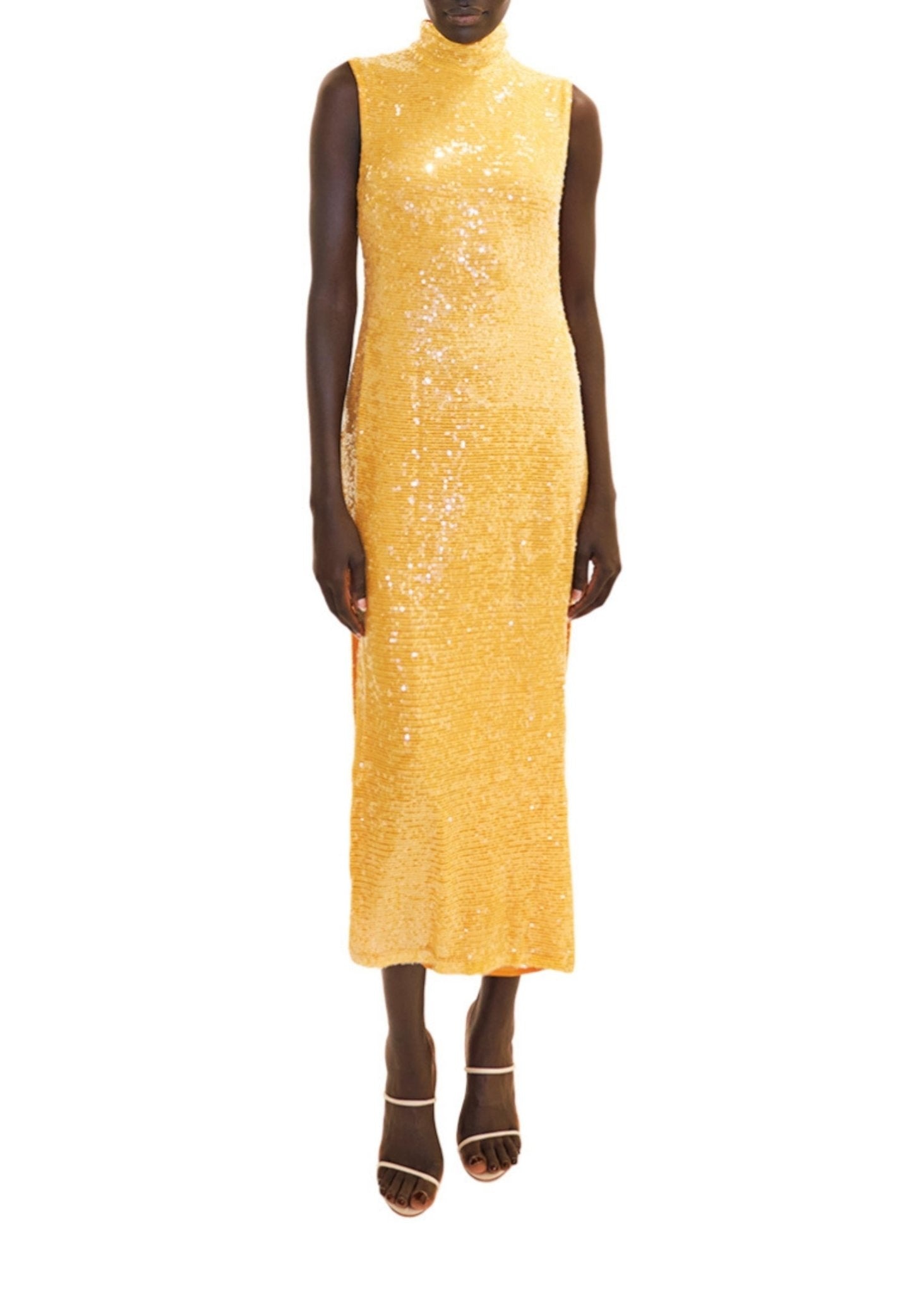 Sequin High Neck Sleeveless Dress - 3