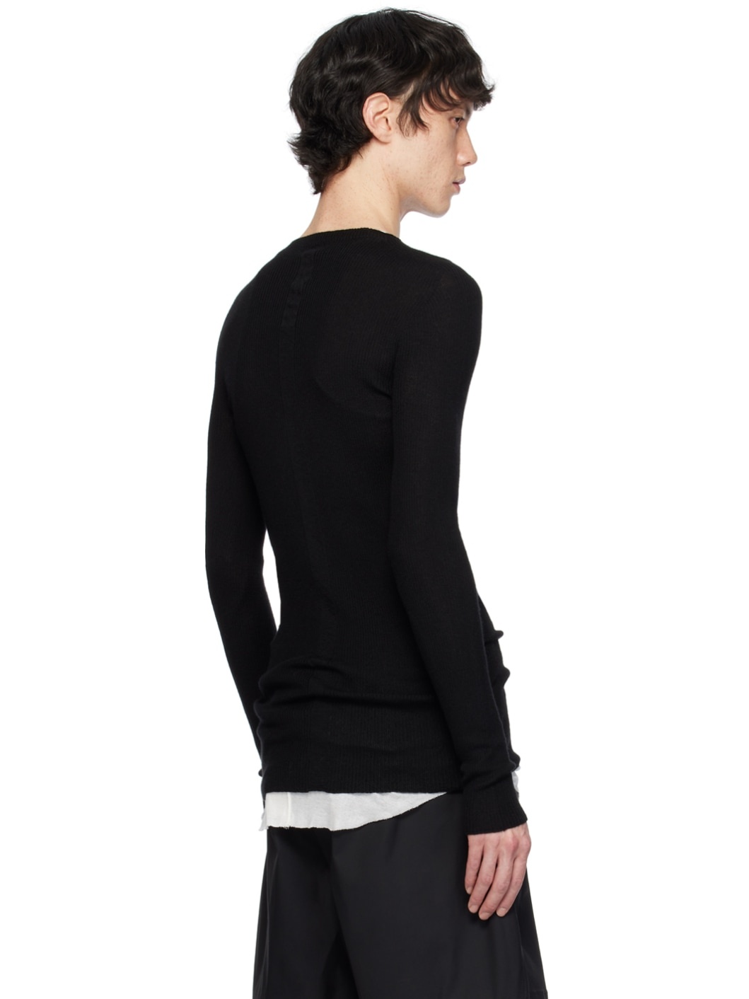 Black Ribbed Sweater - 3