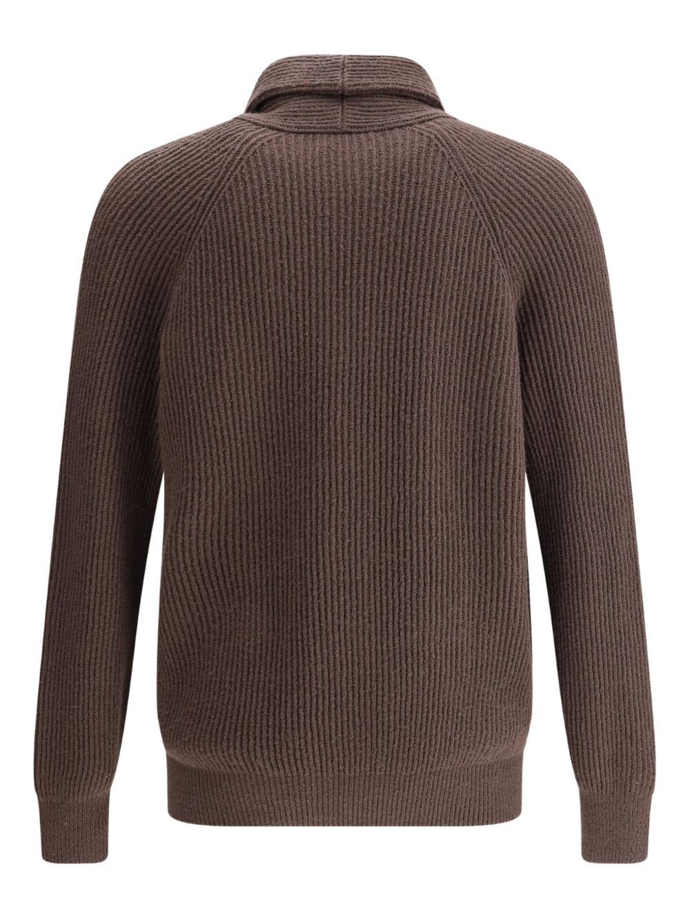 shawl-lapel ribbed cardigan - 2