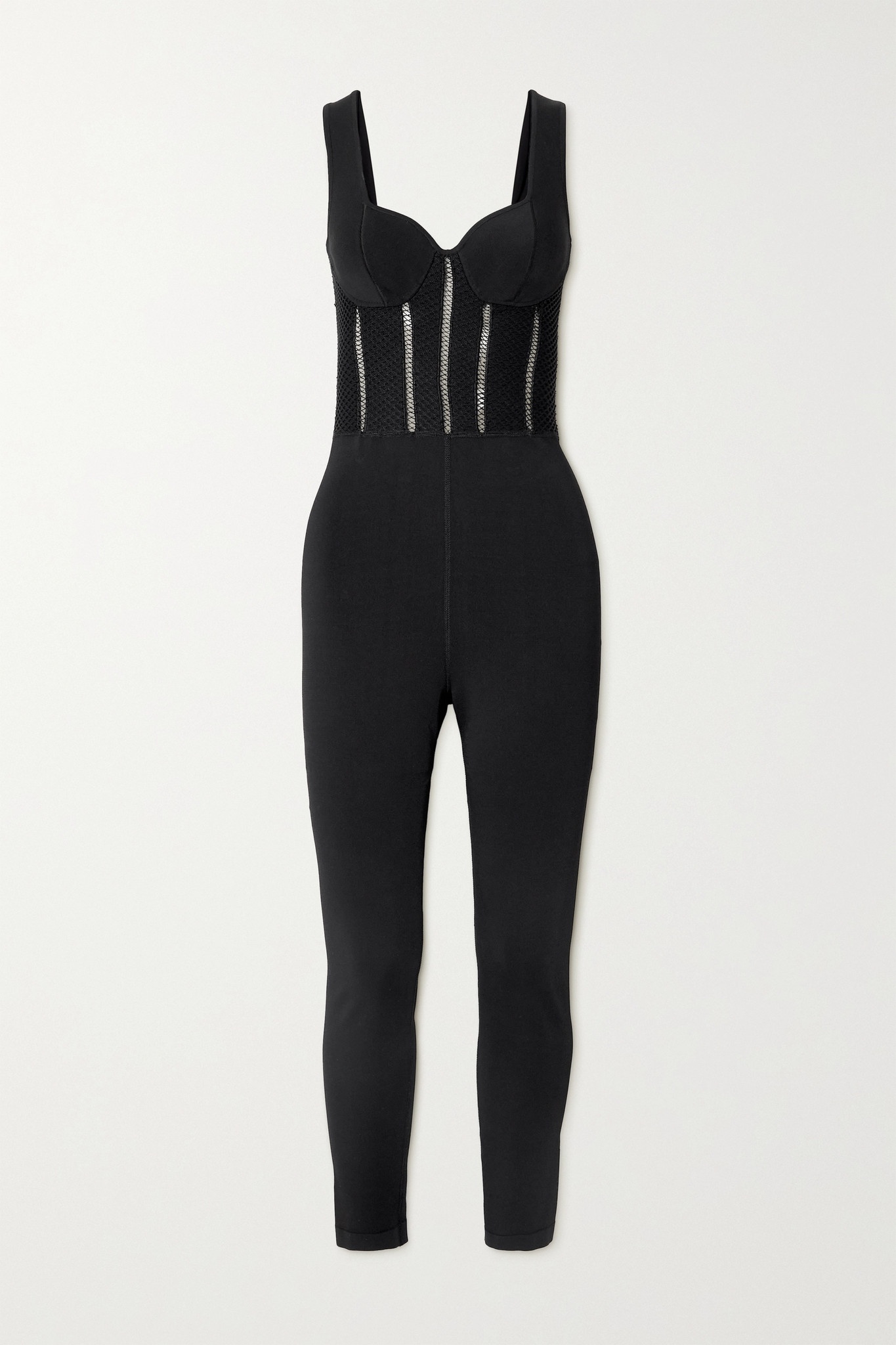 Relax mesh-trimmed tech-jersey jumpsuit - 1