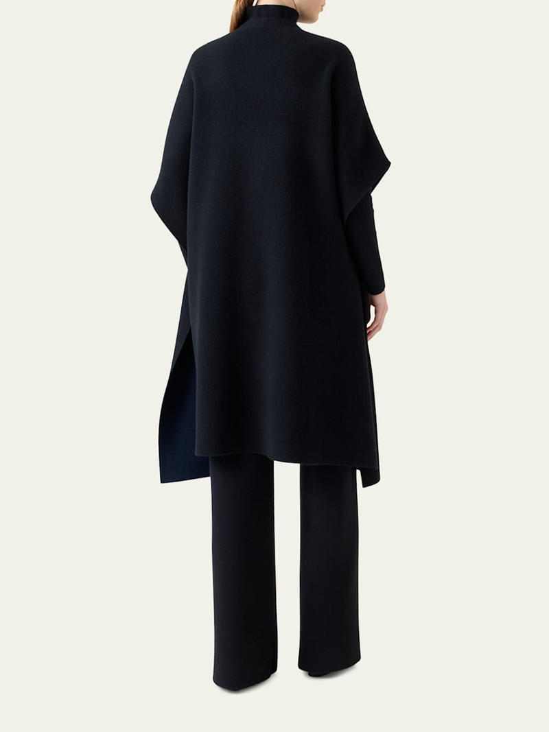 AKRIS Bicolor Cashmere Double-Face Knit Cape outlook