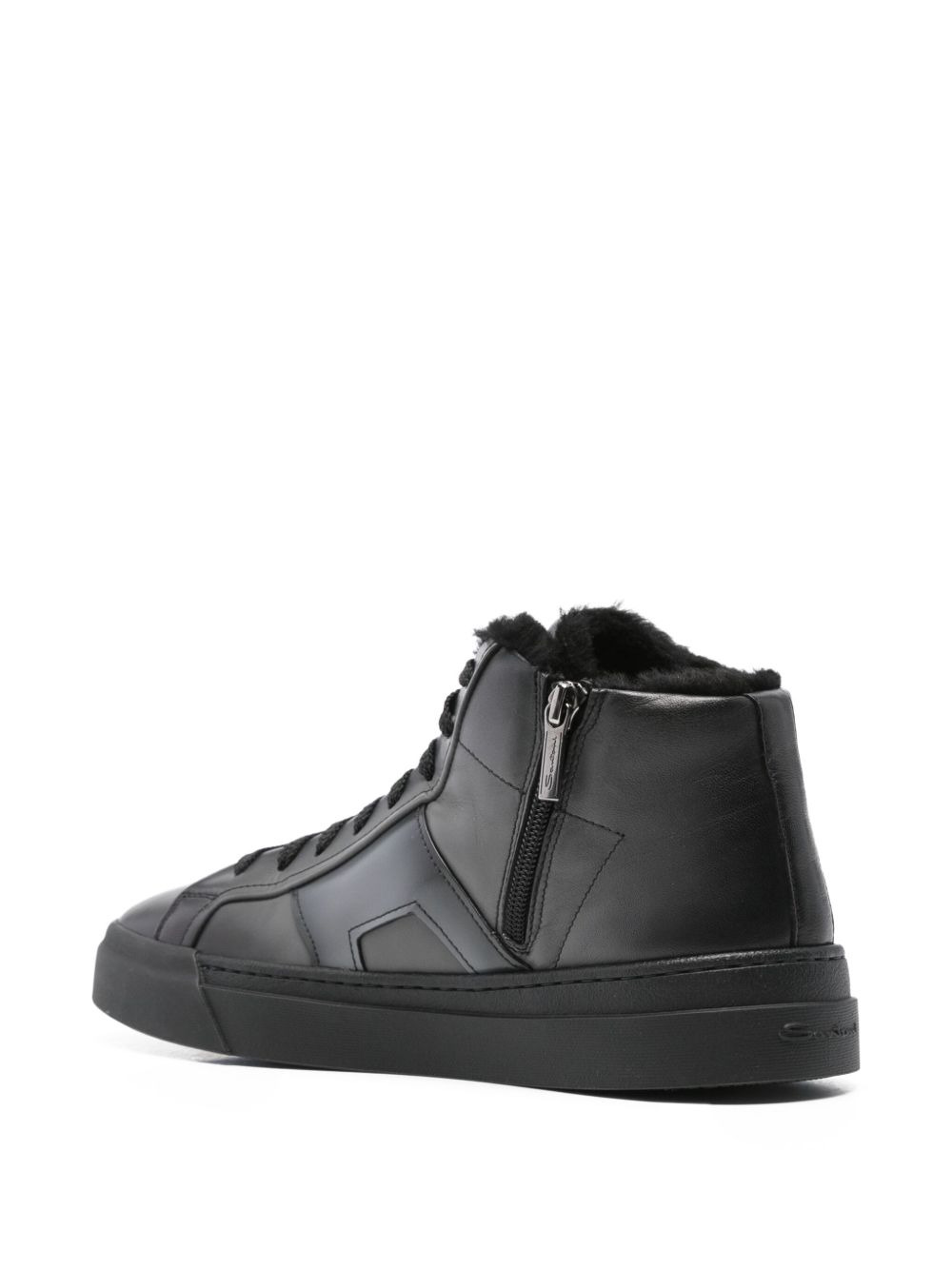 leather zip-fastening high-top sneakers - 3