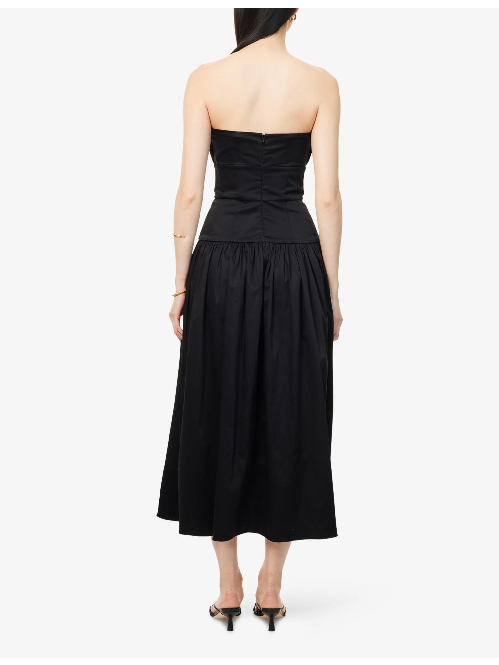 Lauryn Strapless Cotton-Poplin Midi Dress - 4